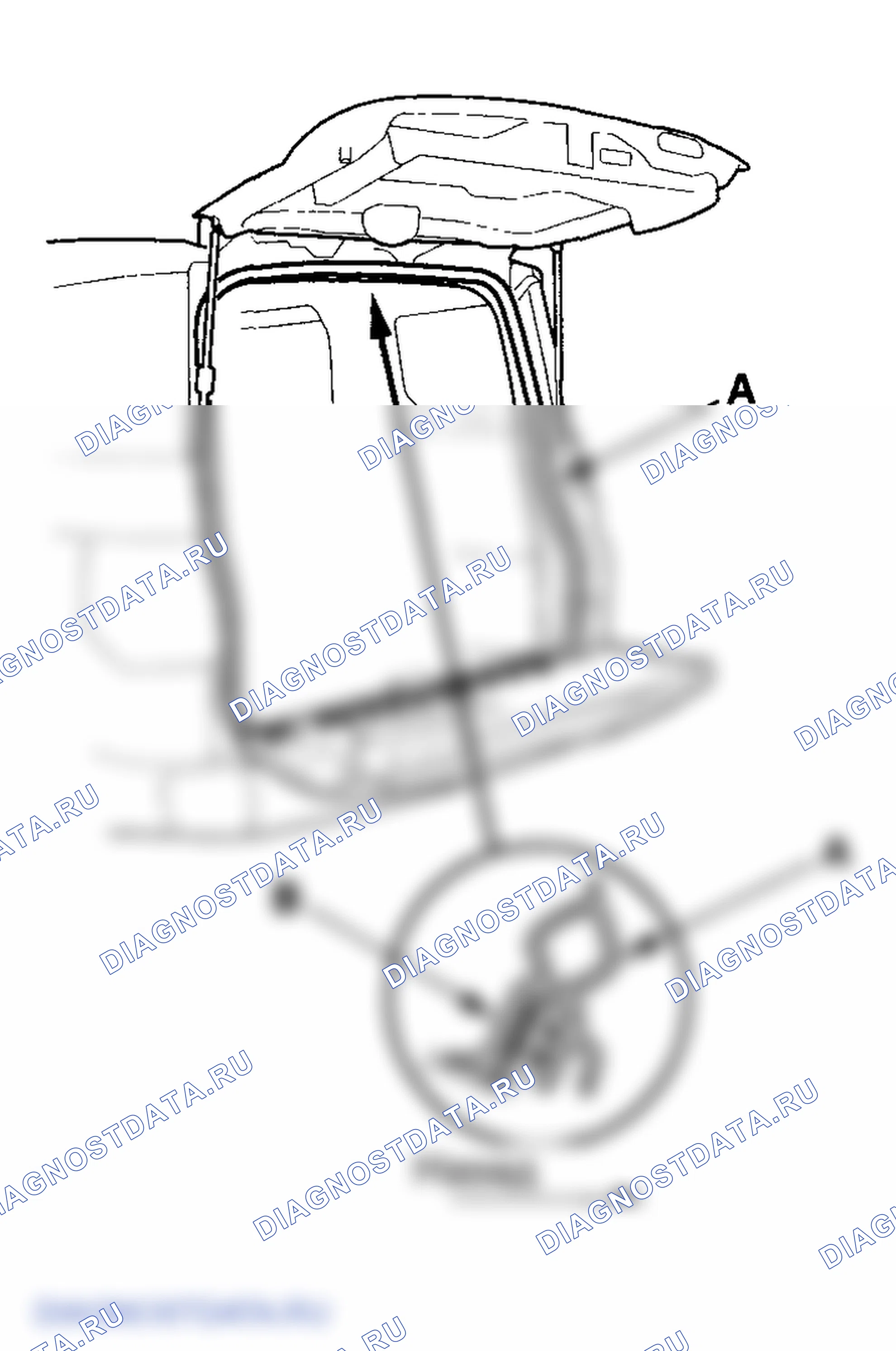 Рис. 15: Замена погодной полосы люка. Honda Element I