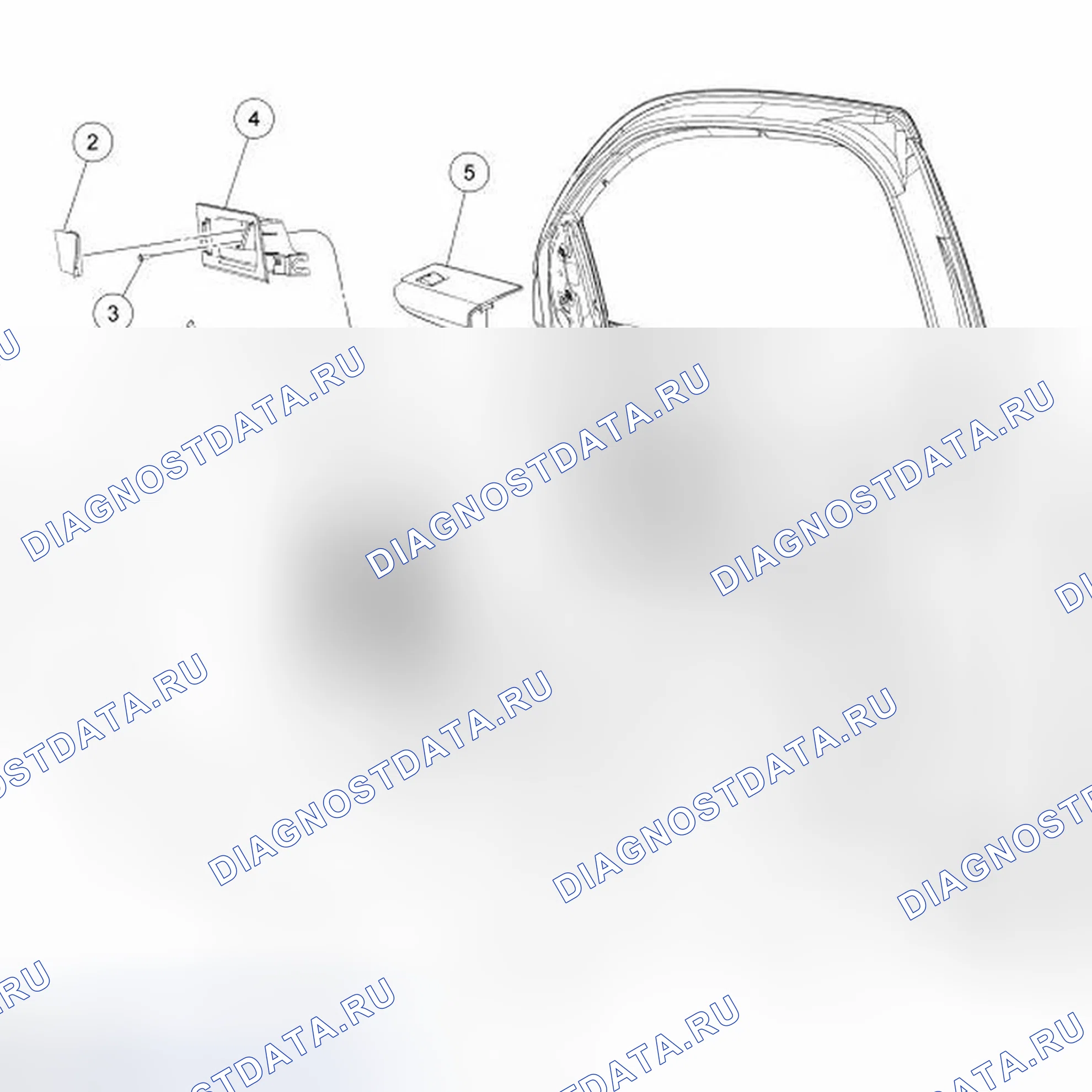 Рис. 1: Панель отделки дверей - передняя часть. Ford Focus II рестайлинг