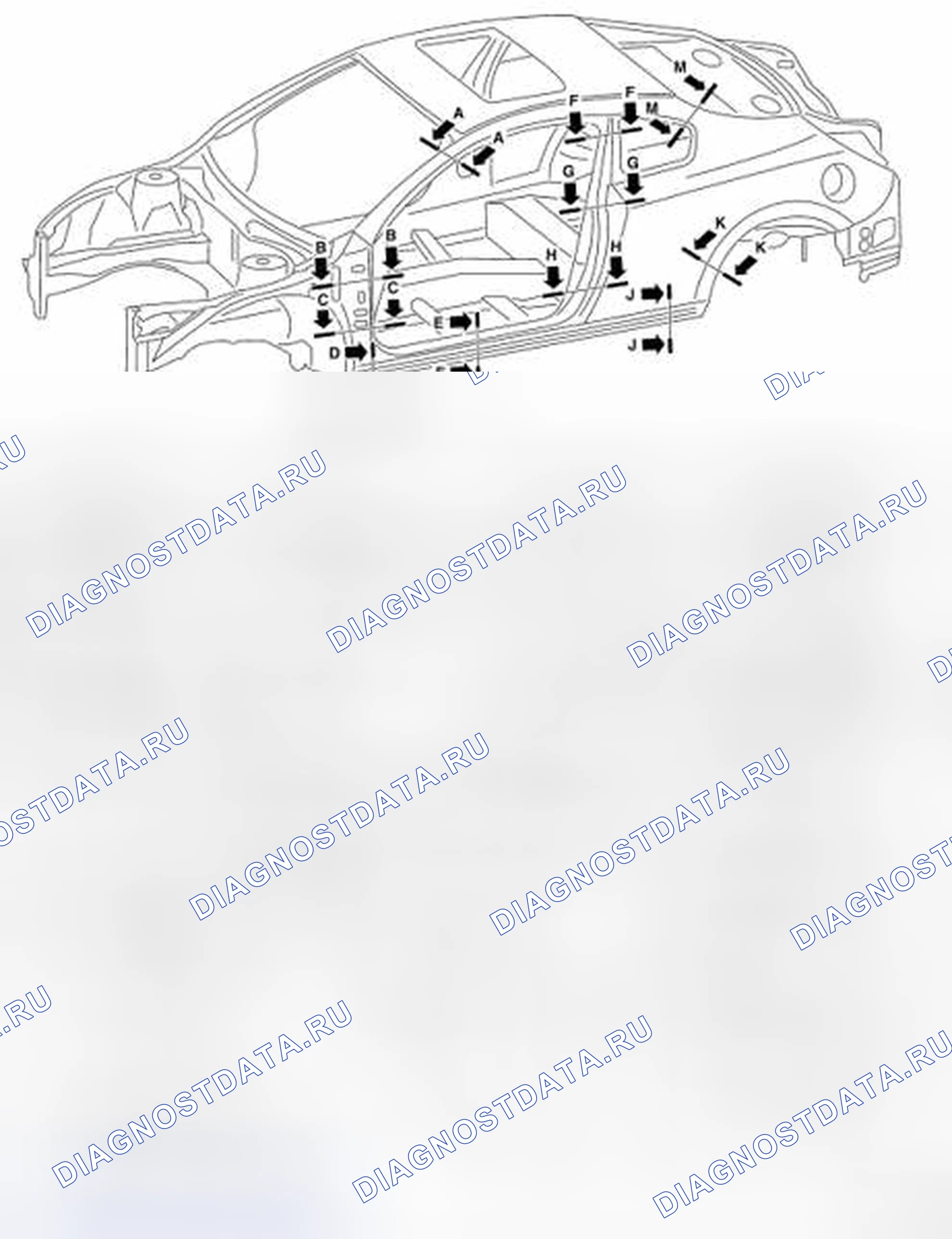 Рис. 328: Конструкция кузова. Nissan Altima L33