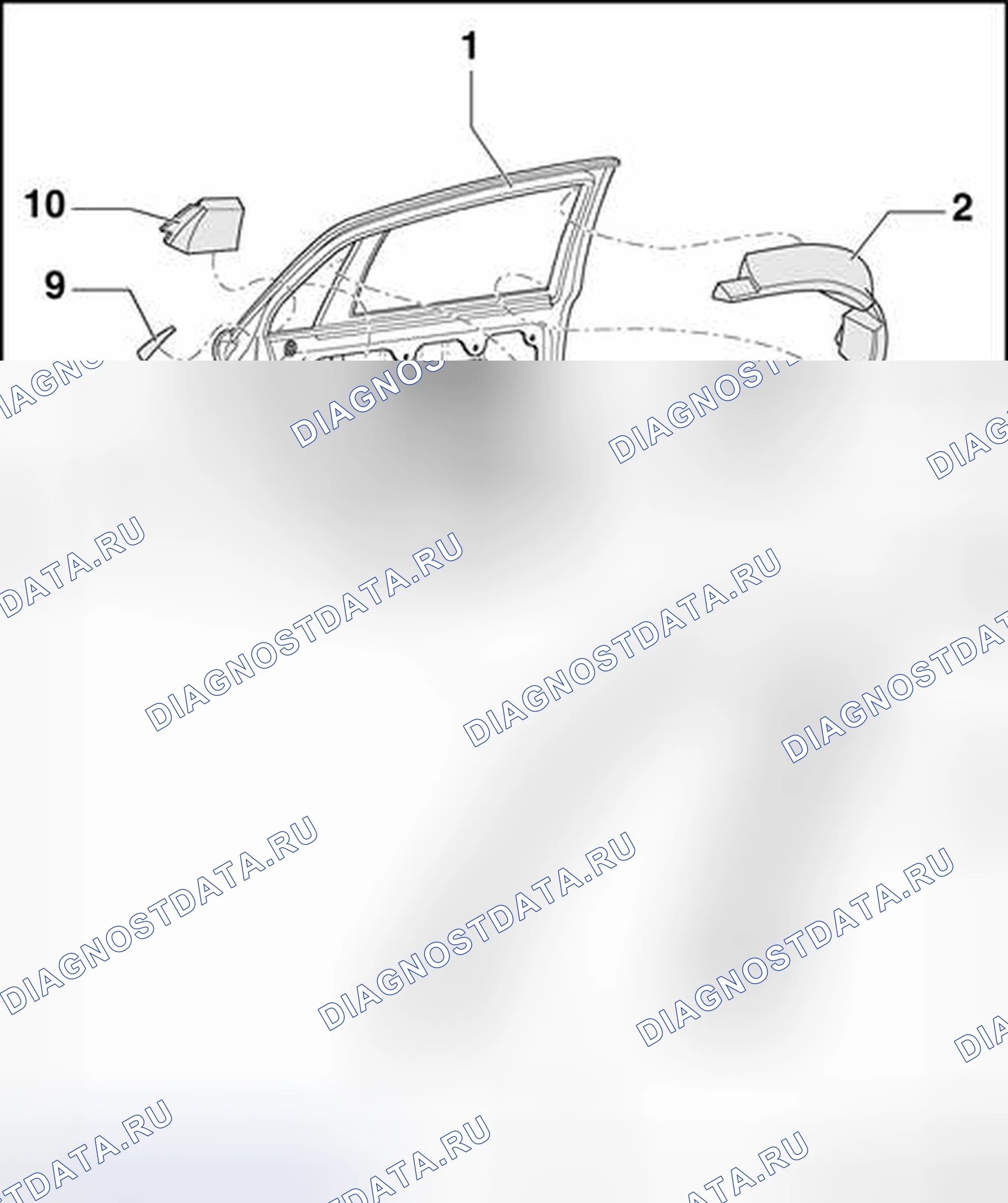 Рис. 28: Изоляция дверей, расположение компонентов. Volkswagen Phaeton I