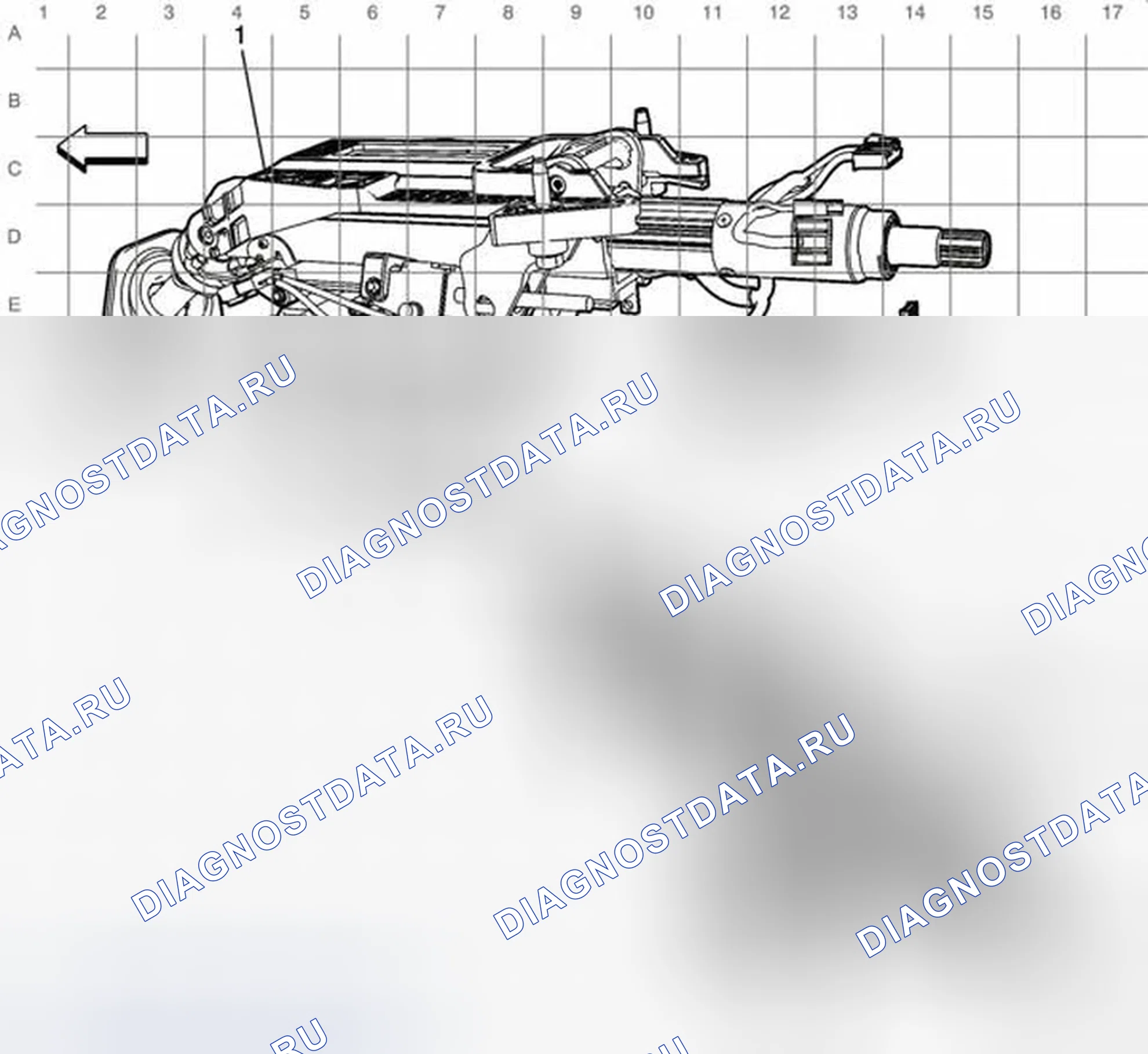 Рис. 9: Прокладка кабелей рулевой колонки. Buick Enclave I