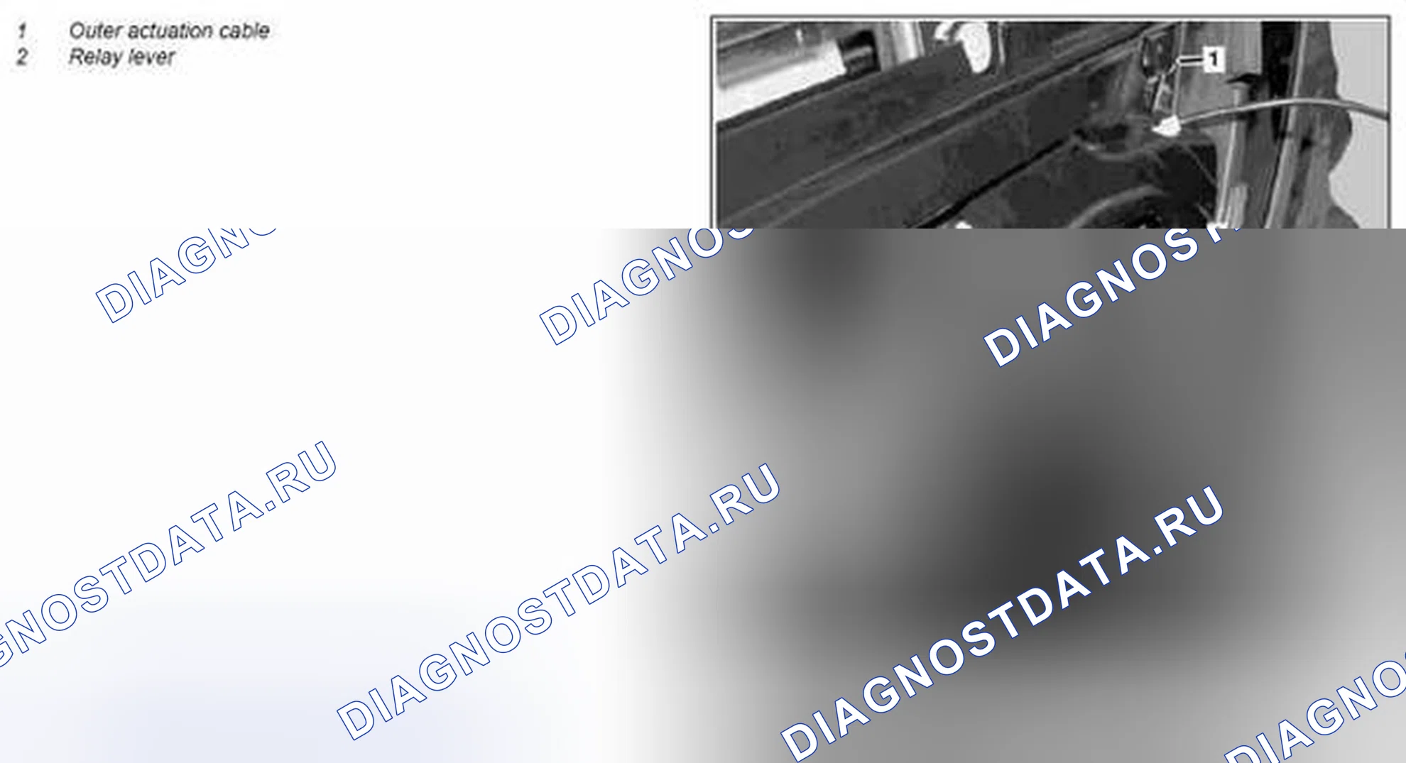 Рис. 432: Демонтаж / монтаж кабеля для открывания передней наружной двери - AR72.10-P-1410MCC. Kia Soul I