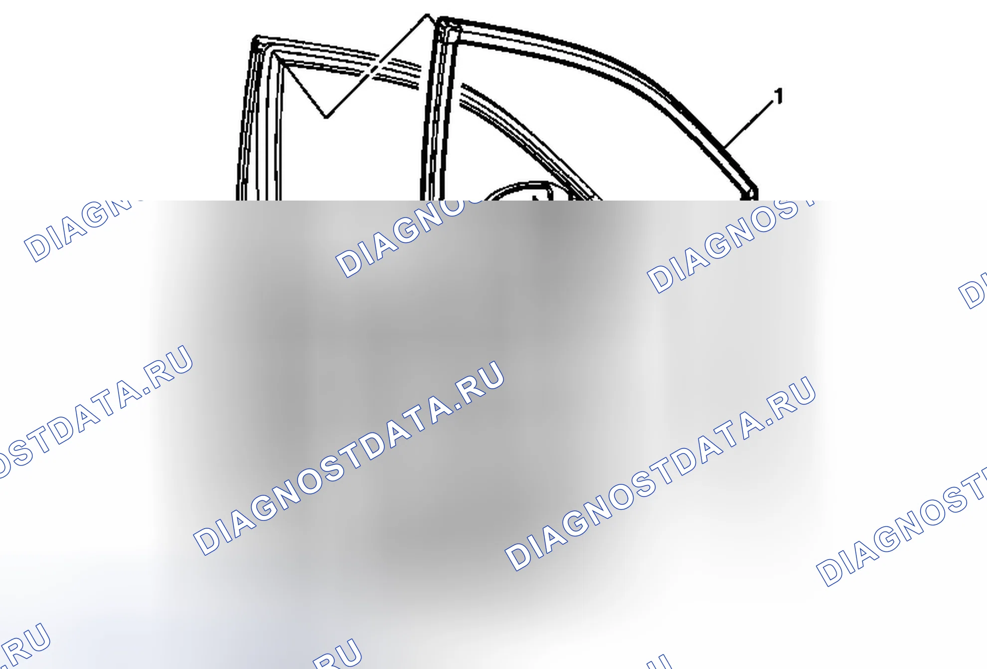 Рис. 34: Замена внутренней погодной полосы переднего дверного окна (анклав). GMC Acadia I рестайлинг
