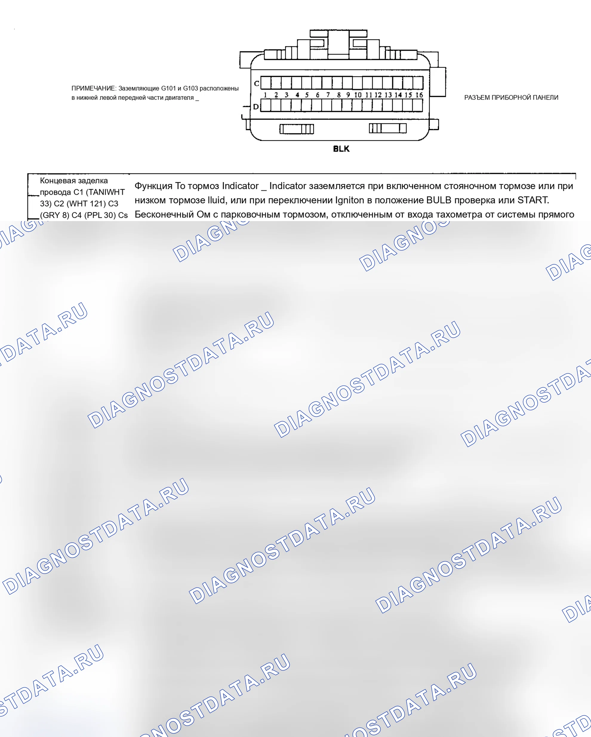 Рис. 8: Тестирование контактов разъема приборной панели (Cutlass Supreme 1 из 2). Oldsmobile Cutlass Supreme I