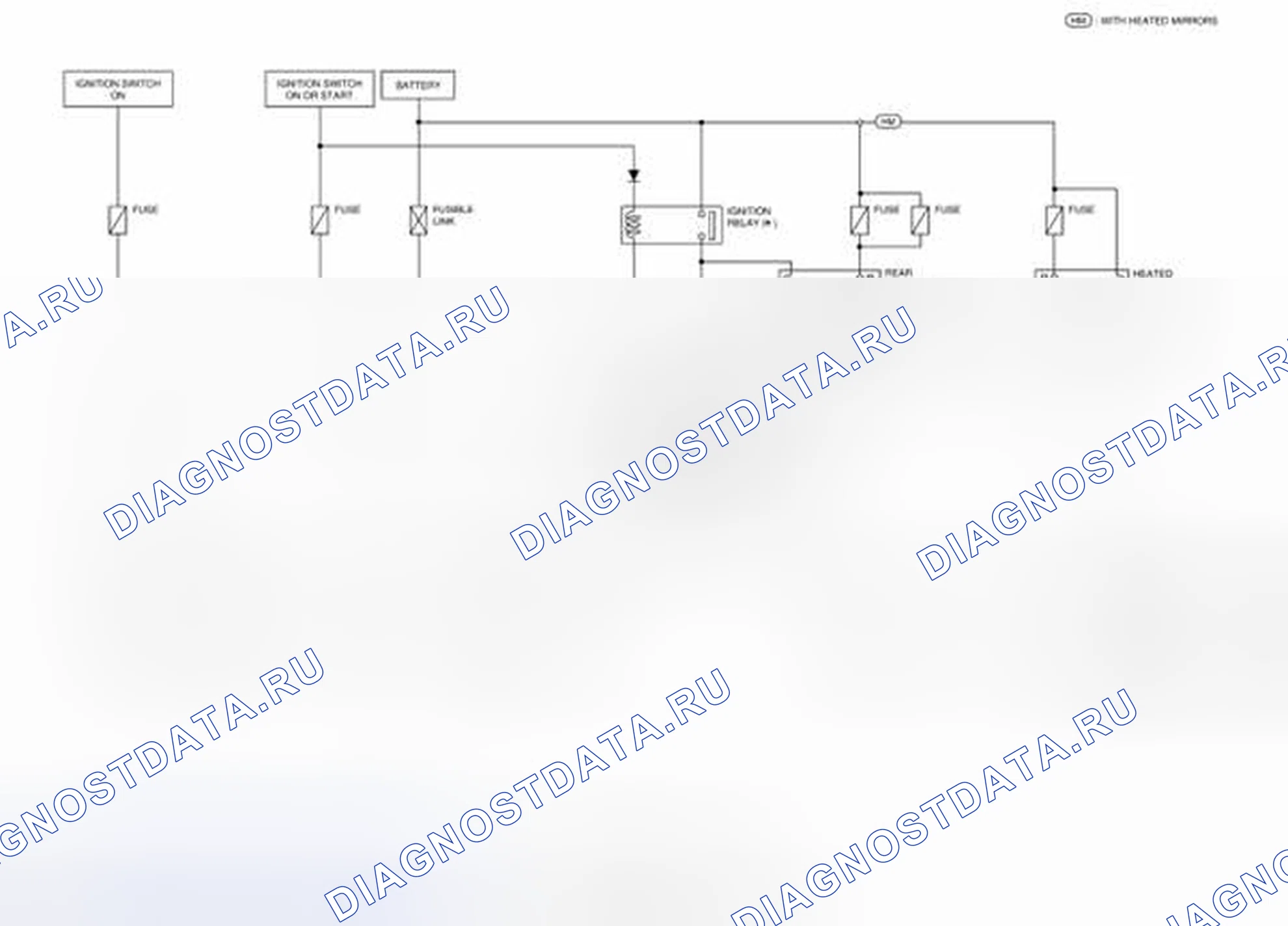 Рис. 88: Схема обогрев стекла заднего окна. Nissan Frontier D40