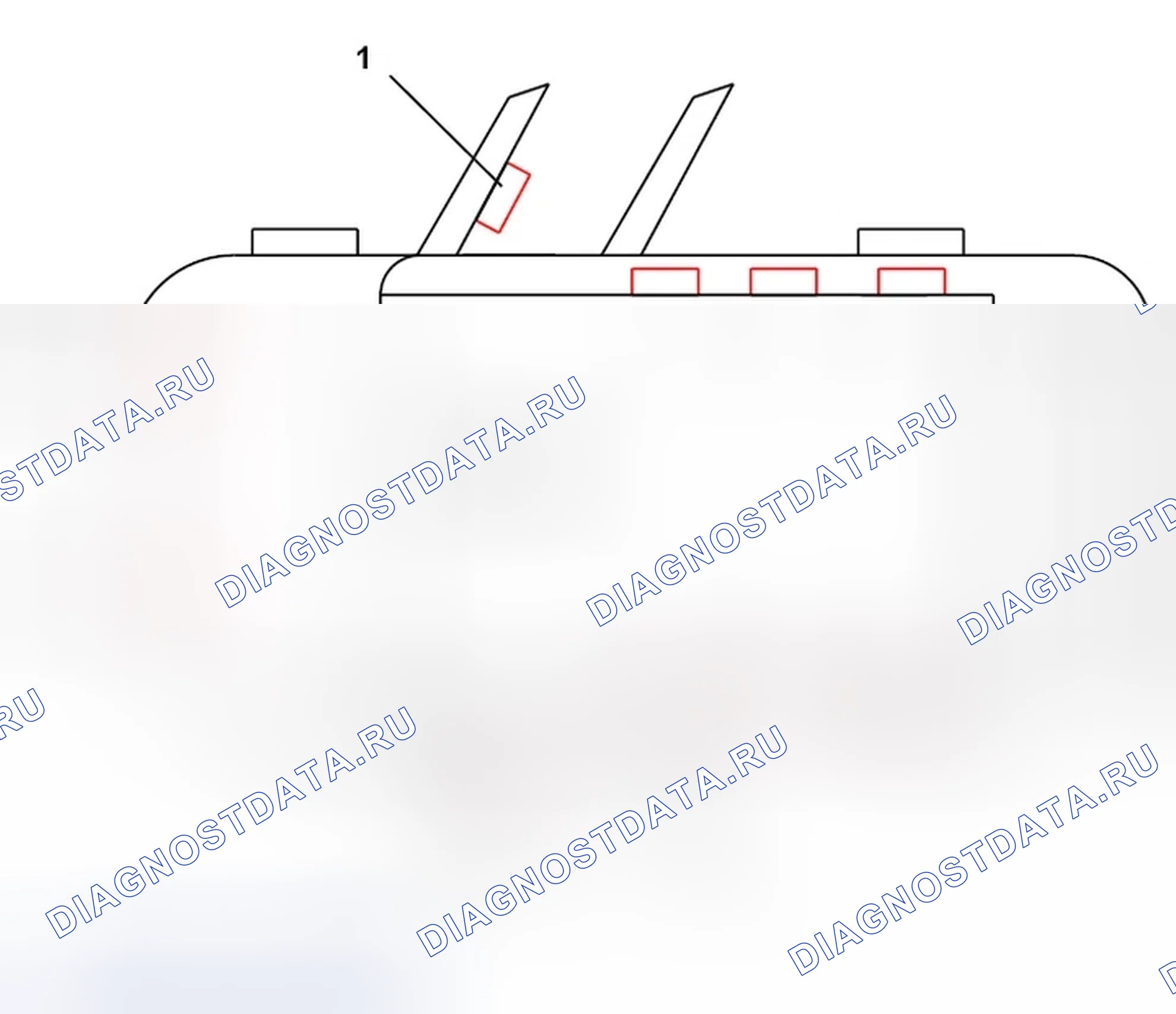 Рис. 115: B1B70-UP-передний левый SATELLITE ACCELERATION датчик INTERNAL. Dodge Journey I