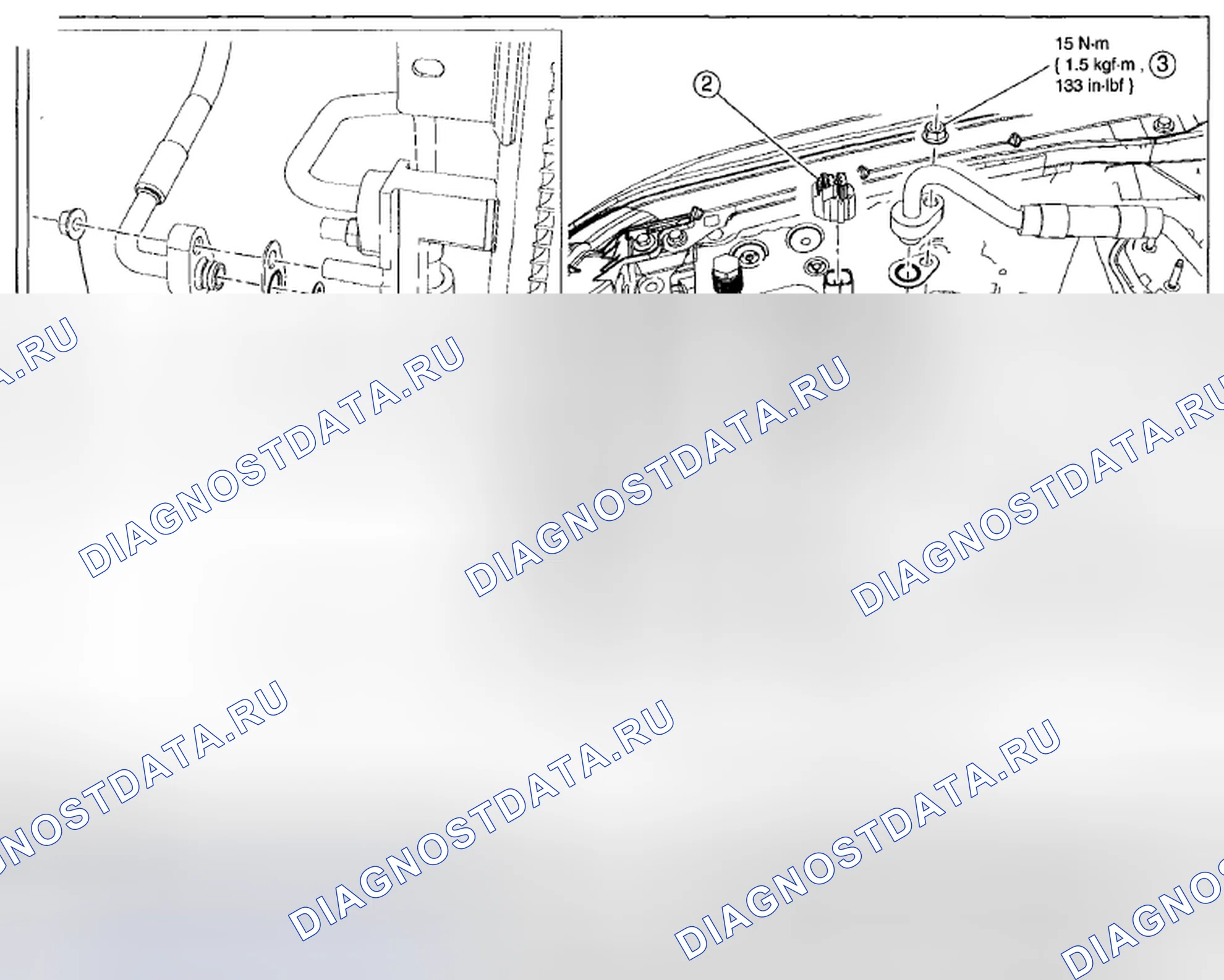 Рис. 20: ВСАСЫВАЮЩИЙ АККУМУЛЯТОР - СНЯТИЕ / УСТАНОВКА 2.5L и 3.0L. Mazda Tribute II