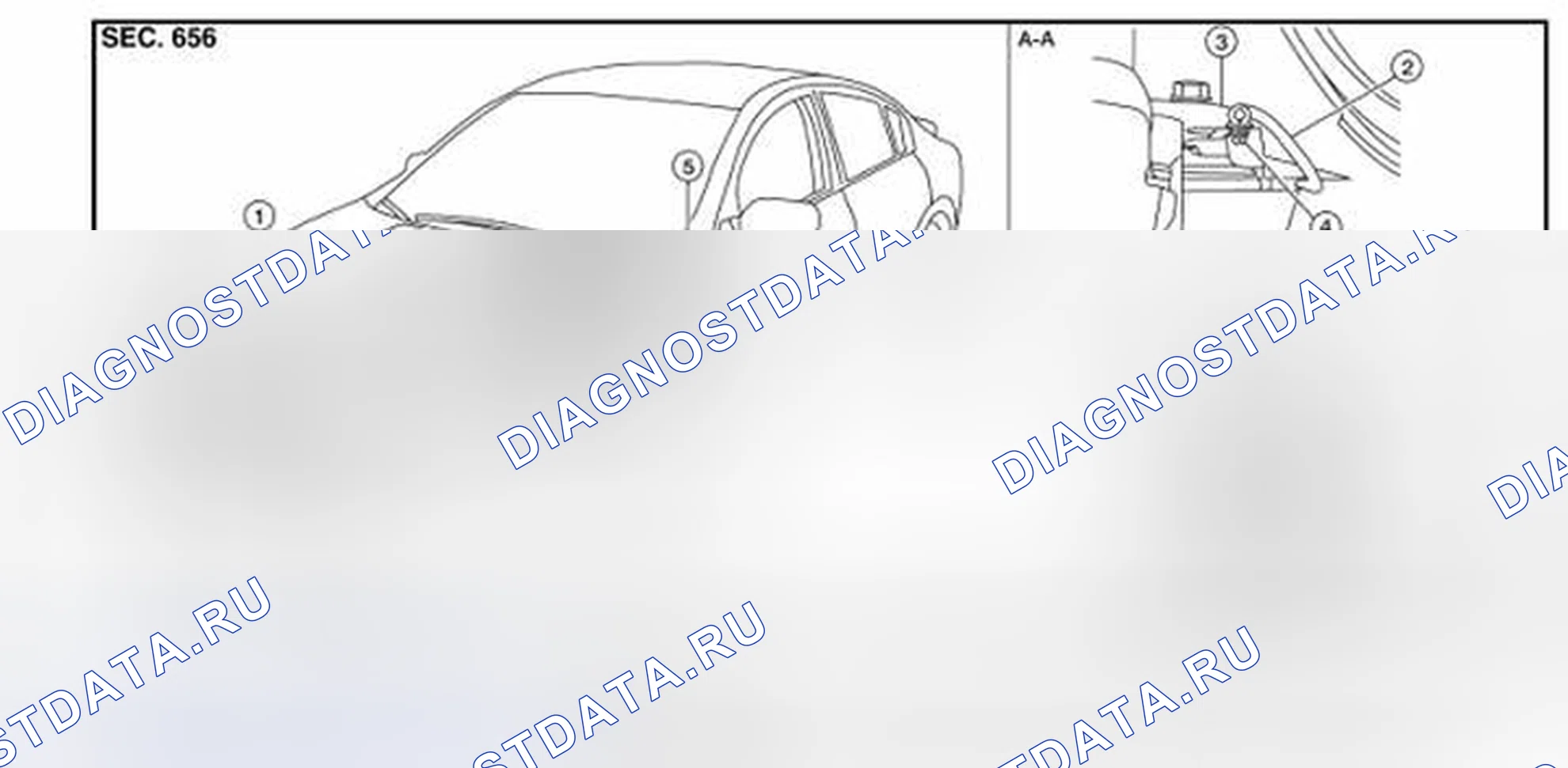 Рис. 232: УПРАВЛЕНИЕ ЗАМКОМ КАПОТА: Расположение компонентов. Nissan Altima L32 рестайлинг