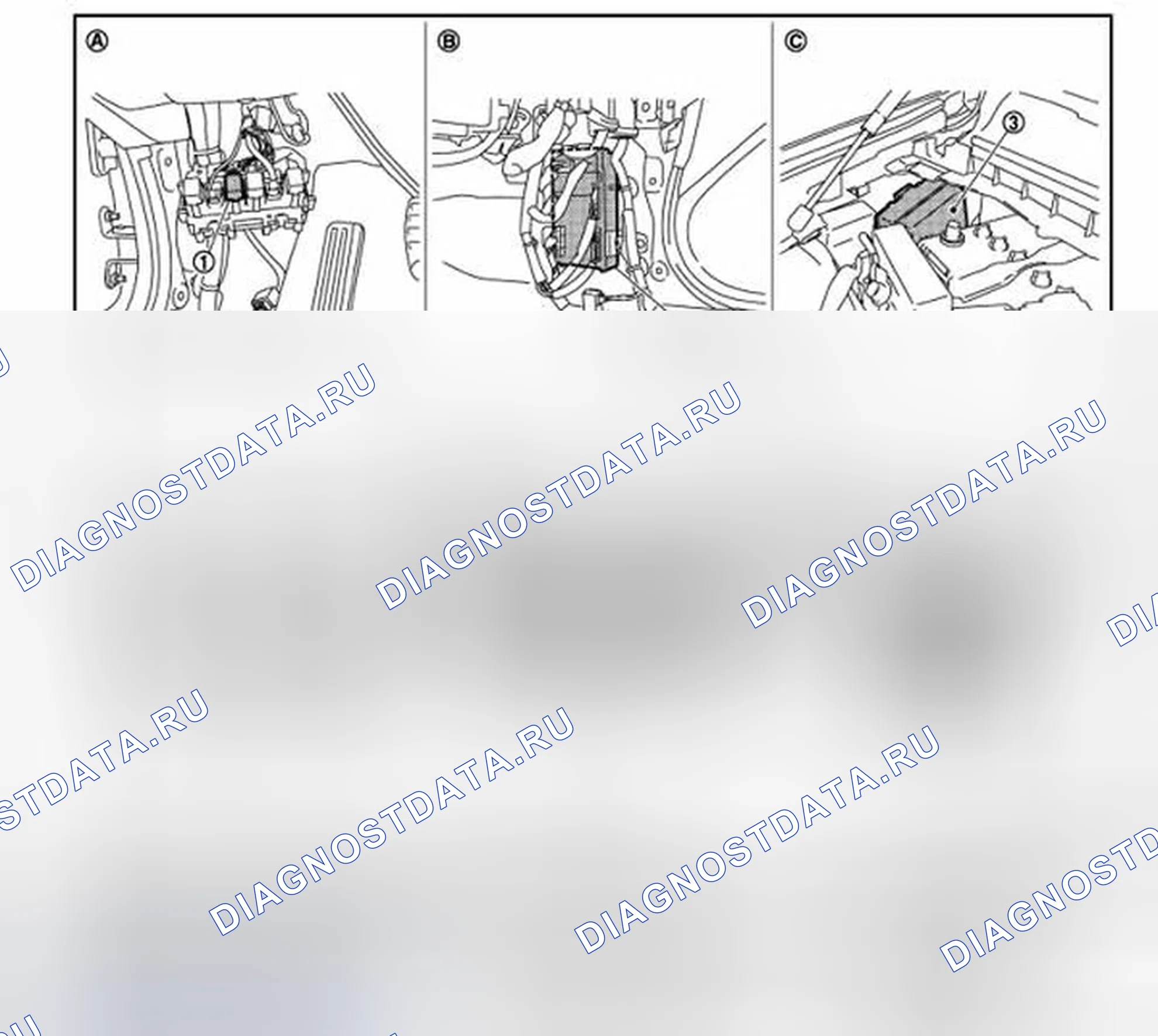 Рис. 10: Расположение компонентов. Infiniti FX50 II рестайлинг