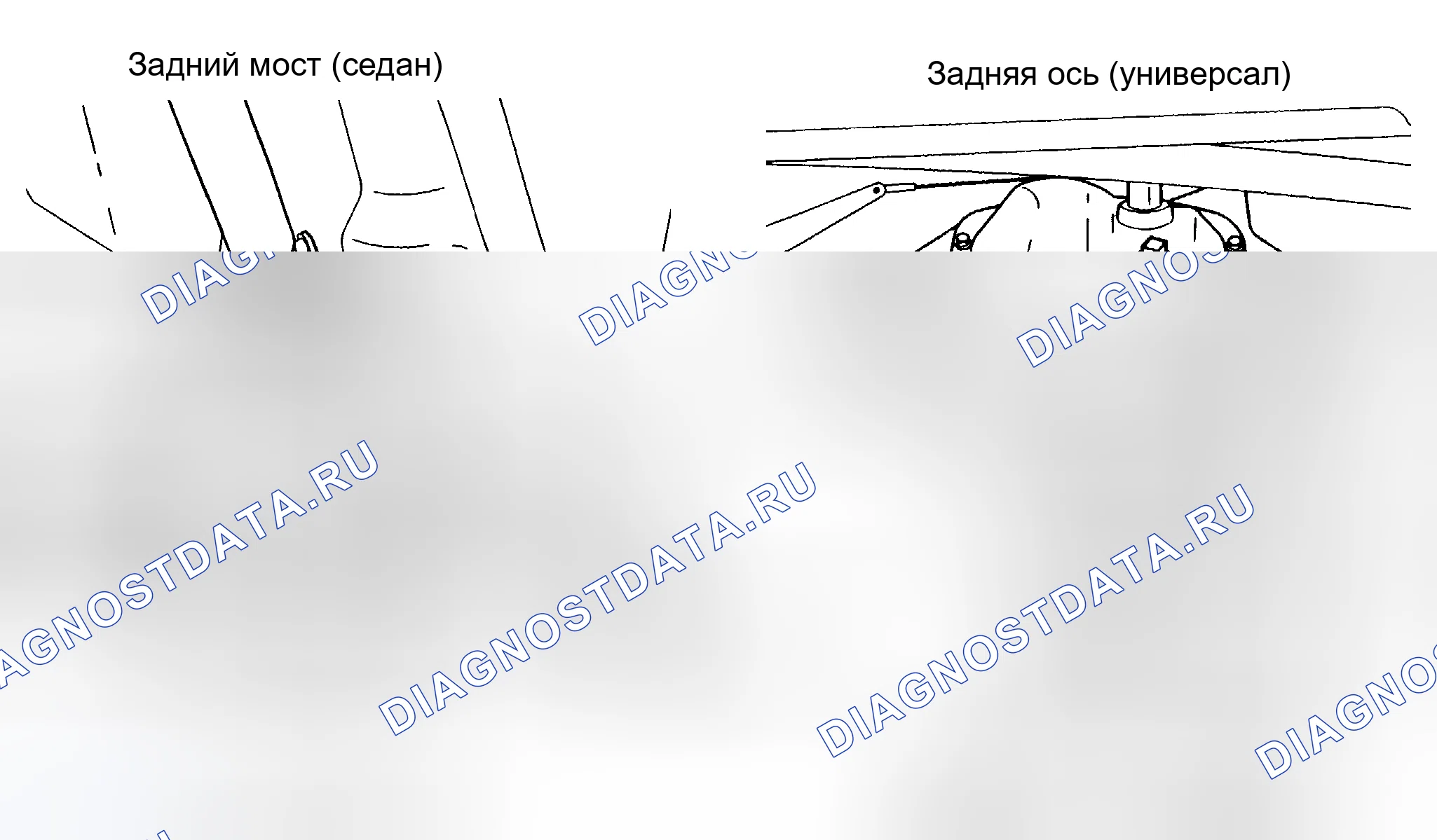 Рис. 5: ТОЧКИ ОБСЛУЖИВАНИЯ ЗАДНЕГО МОСТА. Volvo 940 I