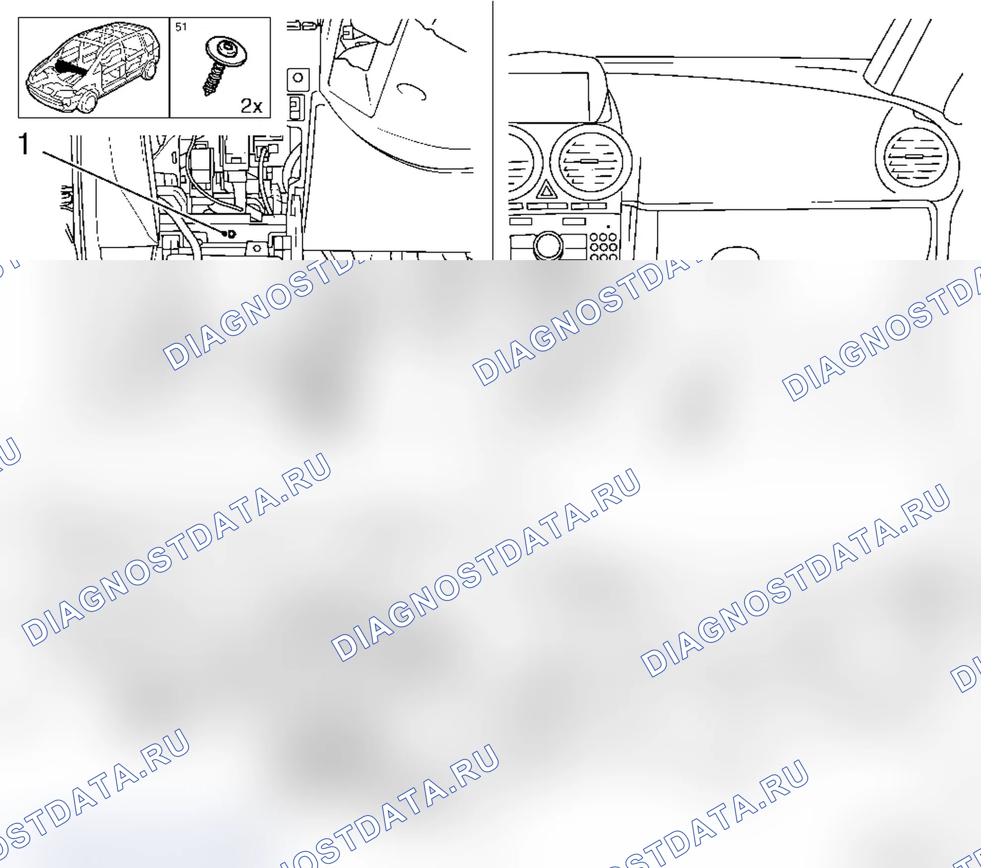 Замена нижних частей приборной панели. Opel Corsa D