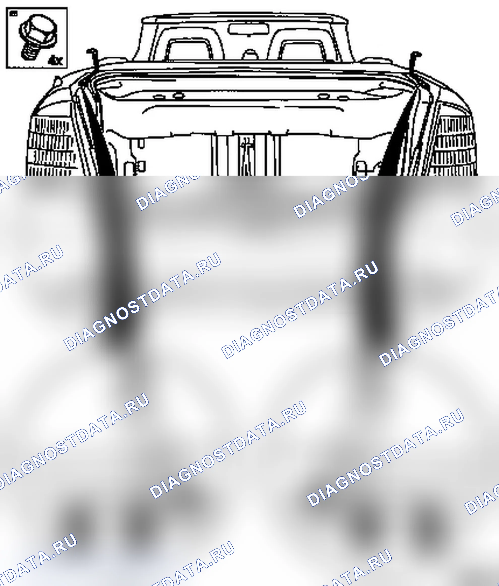 Демонтаж и монтаж шарнира крышки багажника (модели F67). Opel Astra G