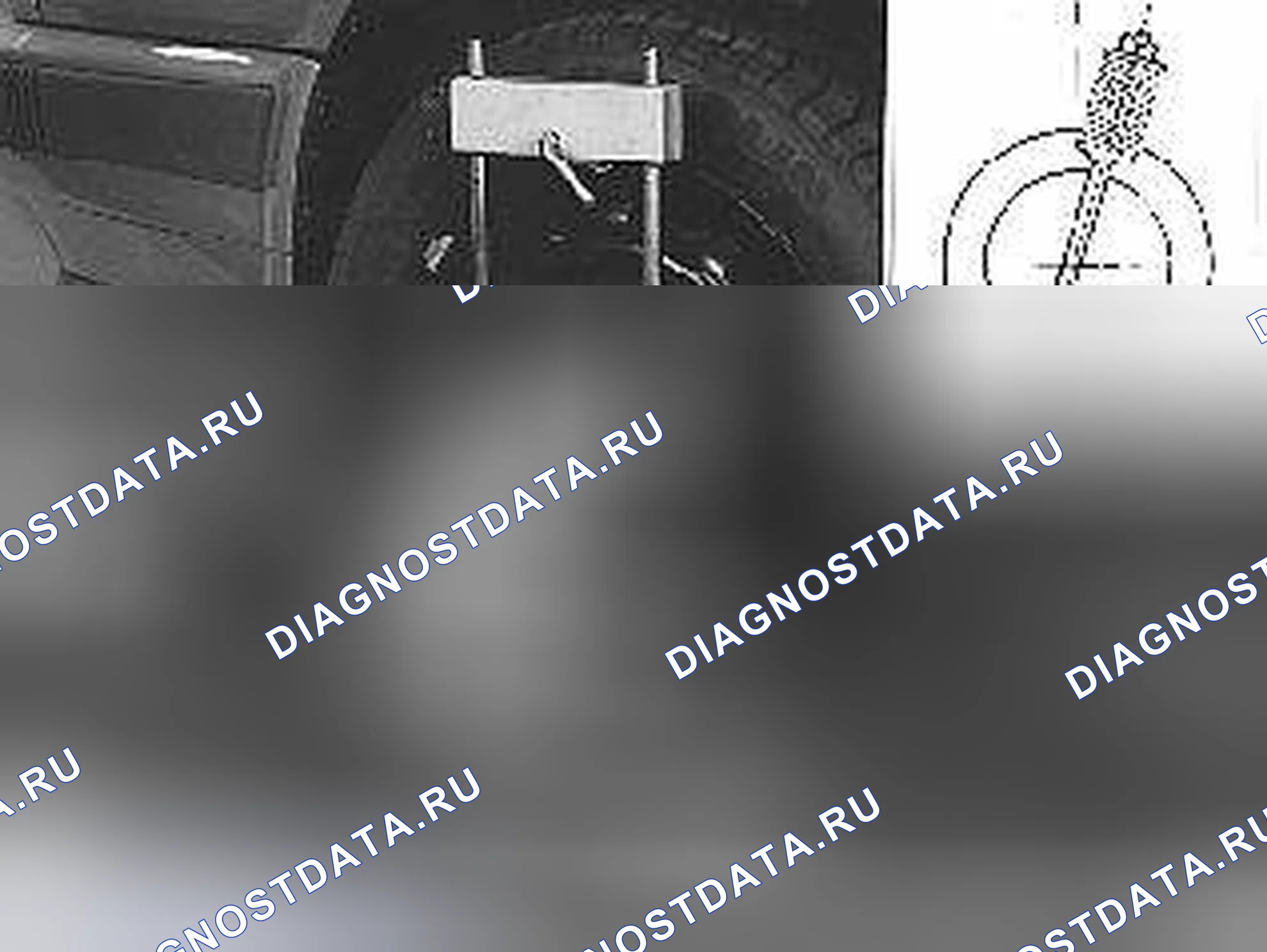Рис. 4: Проверка угла наклона колесика. Volvo C70 I