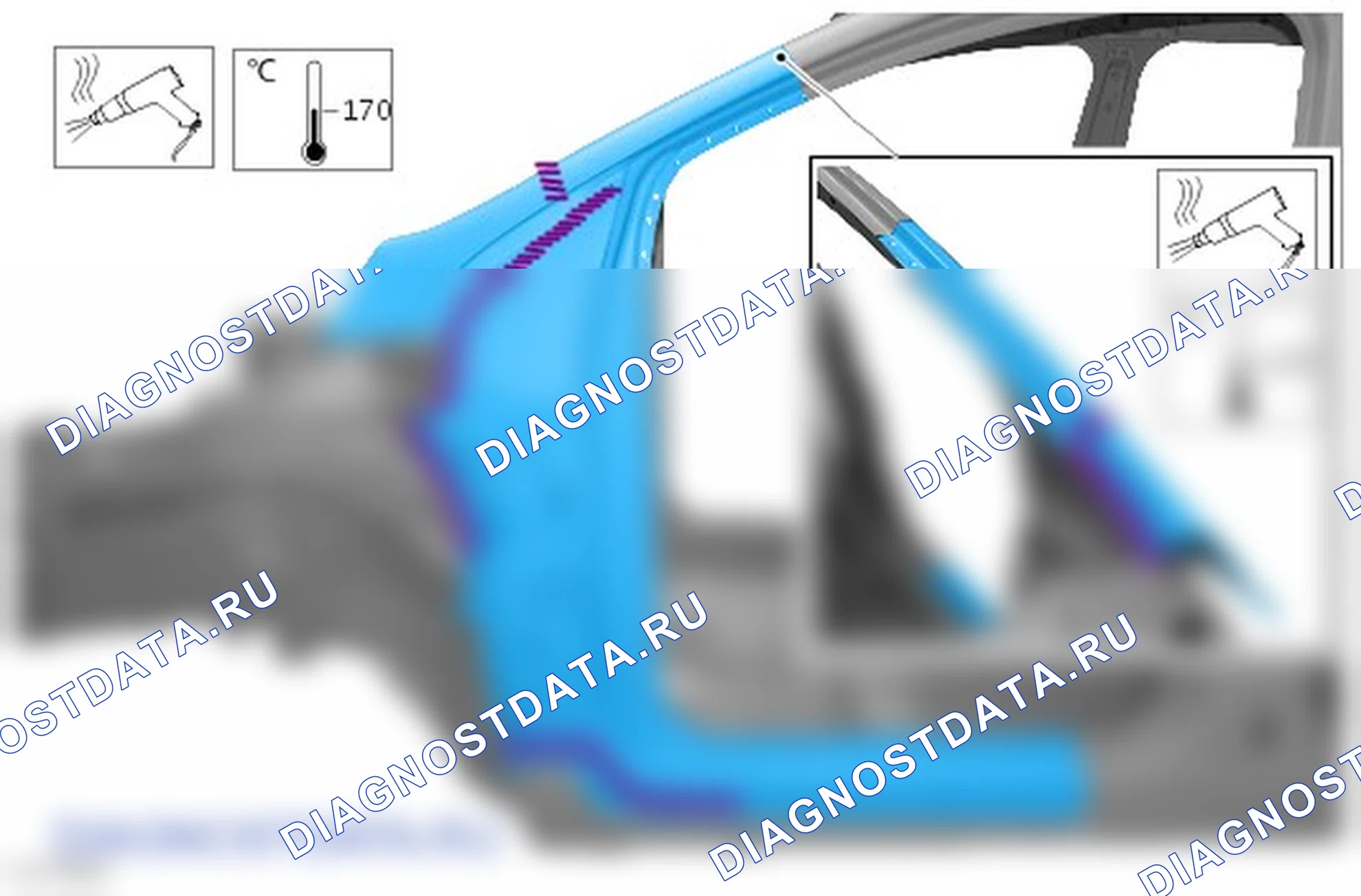Как снять и установить секцию и усиление наружной панели стойки 'A'. Ford Kuga I