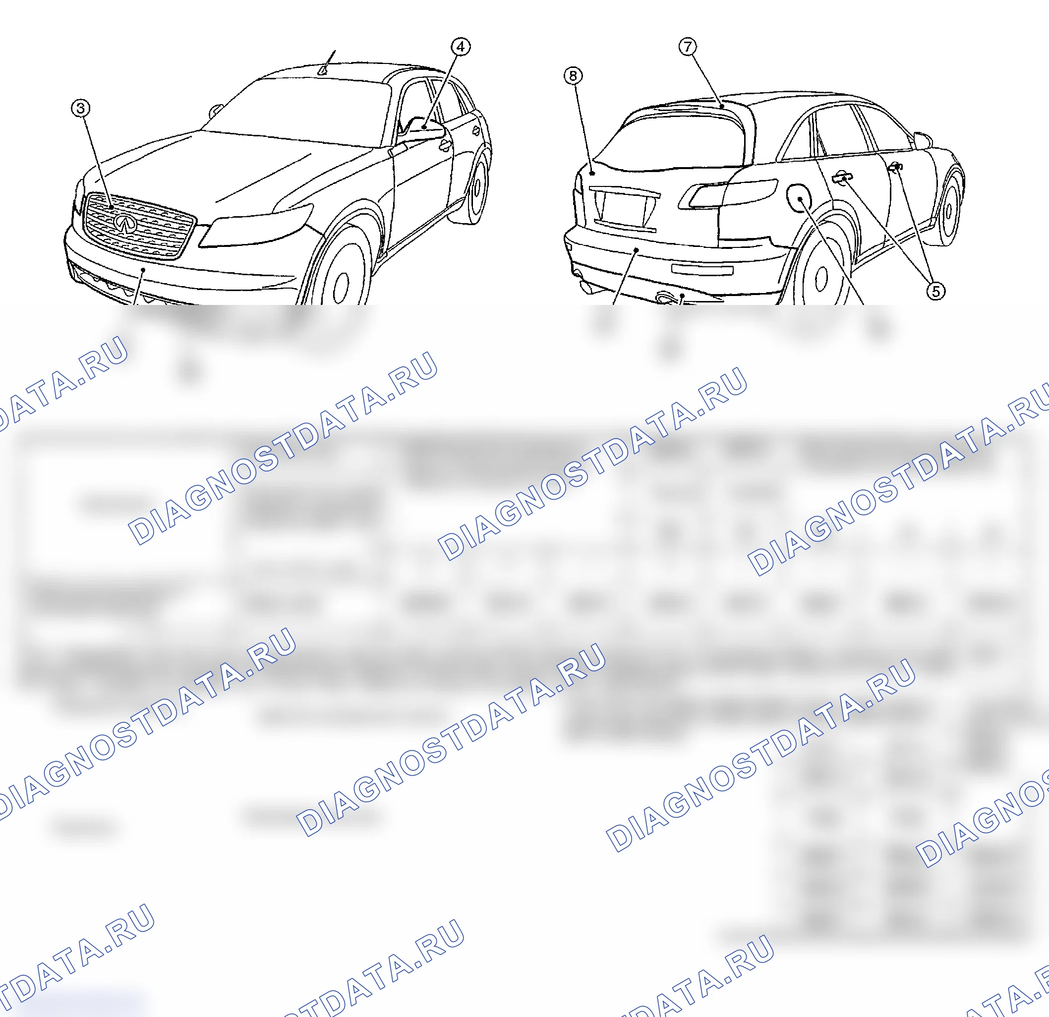 Рис. 32: Цвет наружной краски кузова. Infiniti FX35 I