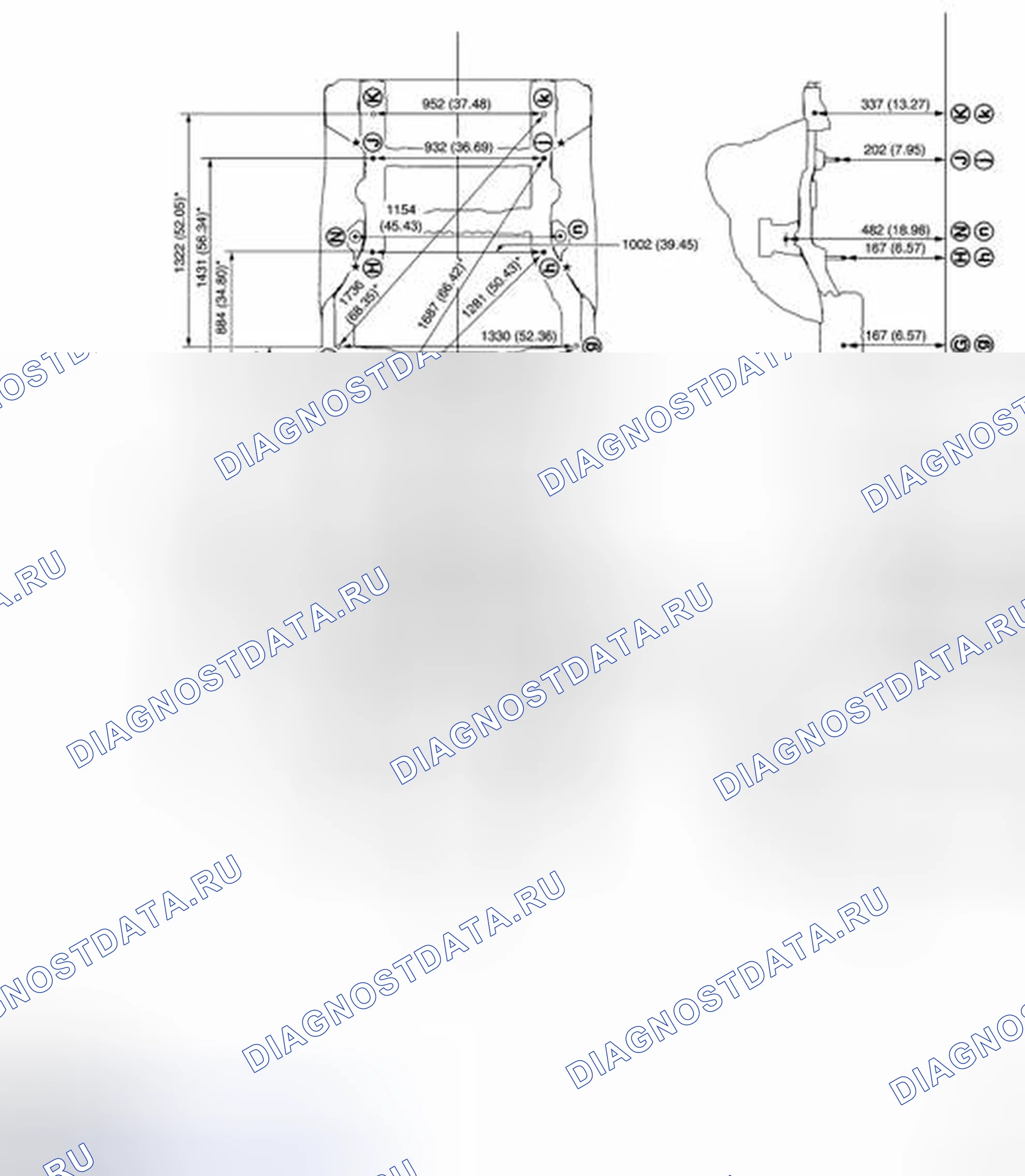 Рис. 600: ИЗМЕРЕНИЕ. Nissan Murano Z51 рестайлинг 2