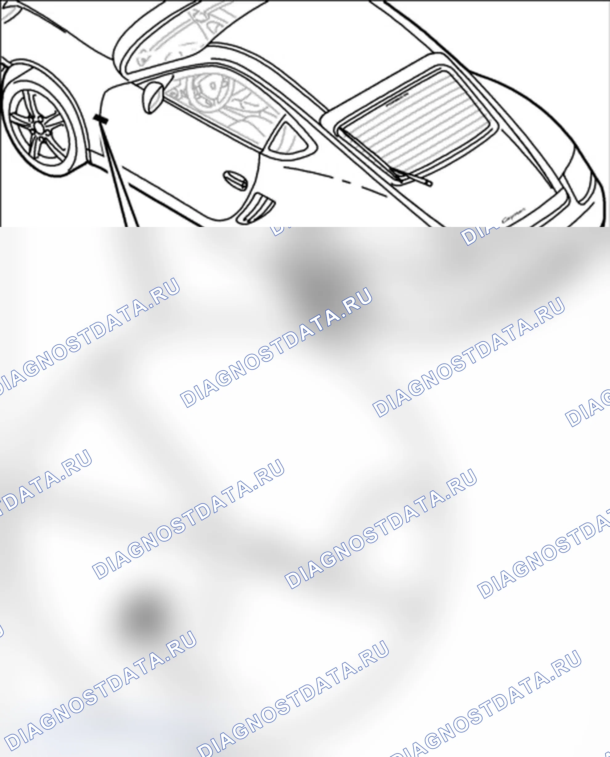 Рис. 835: Размеры зазора, центр корпуса. Porsche Boxster S 987