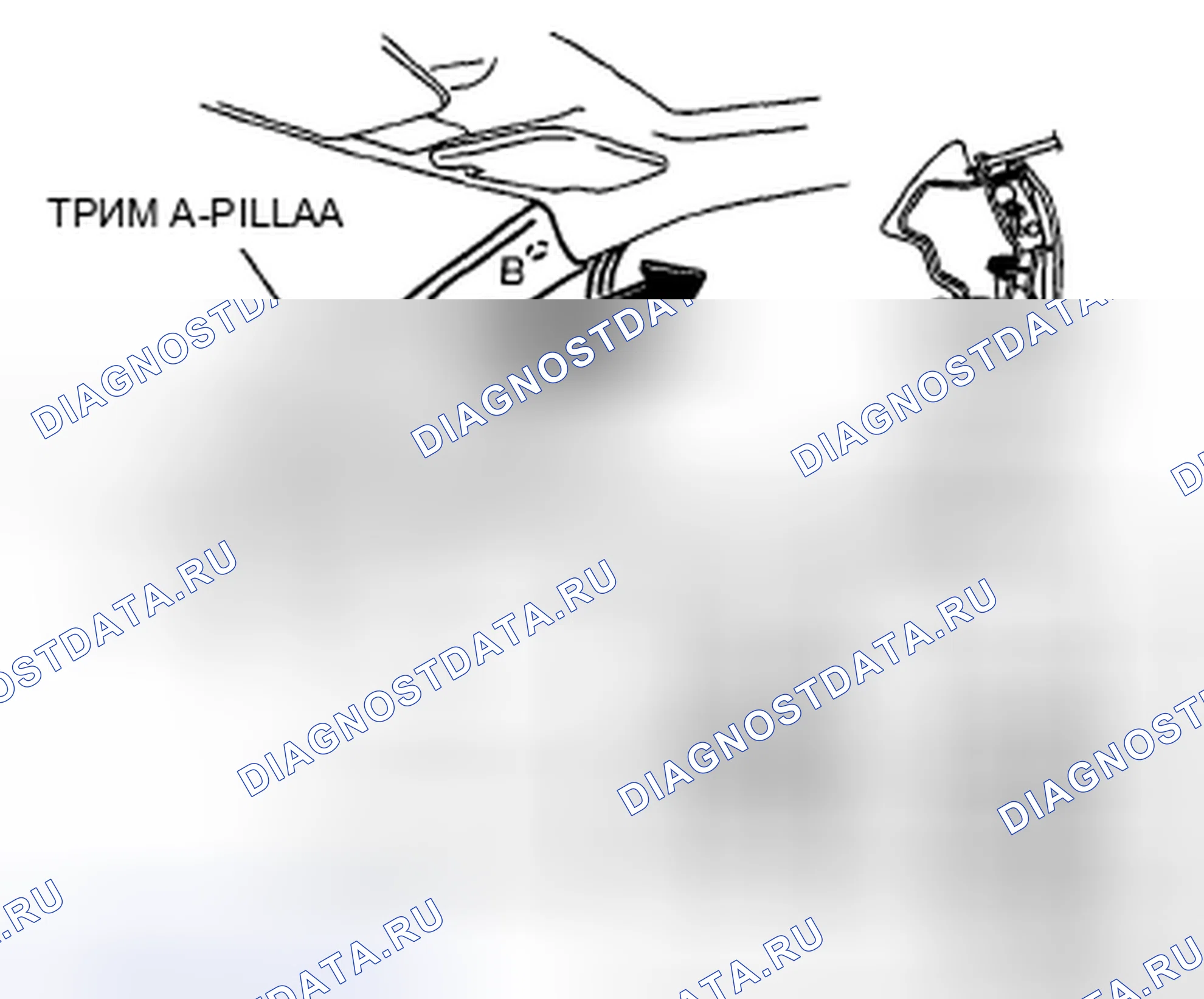 Рис. 22: СНЯТИЕ / УСТАНОВКА облицовки СТОЙКИ A. Mazda 3 BK рестайлинг