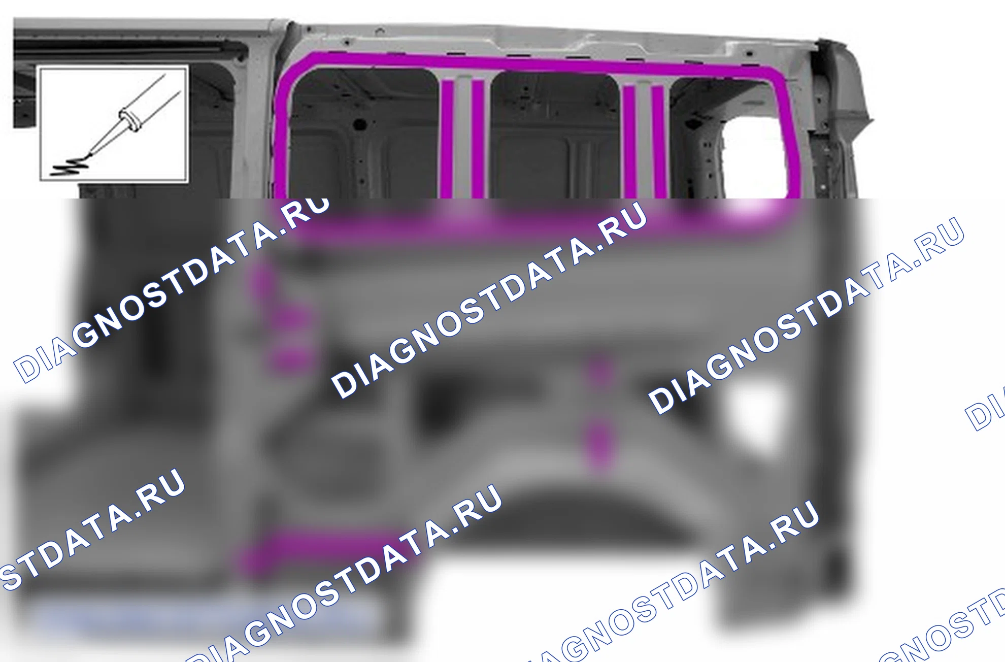 Как снять и установить левую панель задней боковой части кузова. Ford Transit Custom I