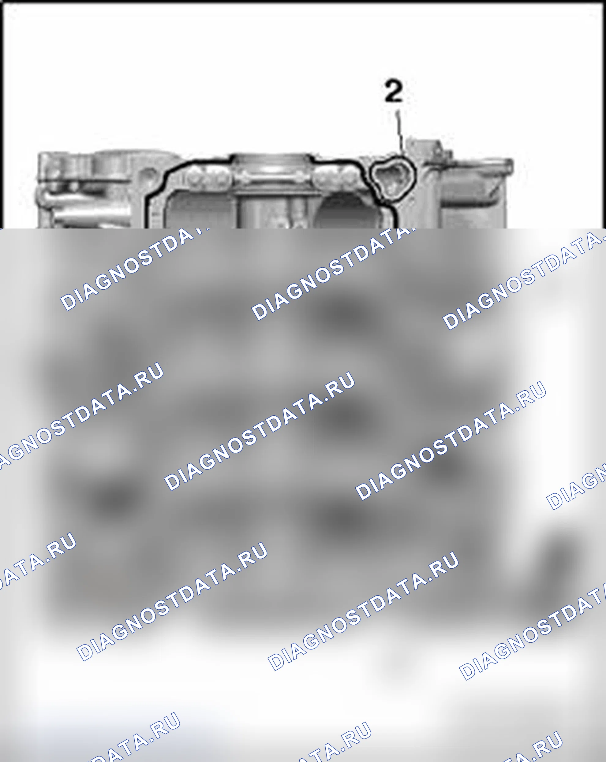 Рис. 482: Герметик, нанесенный на блок цилиндров (для направляющей рамы). Audi A6 C6 рестайлинг