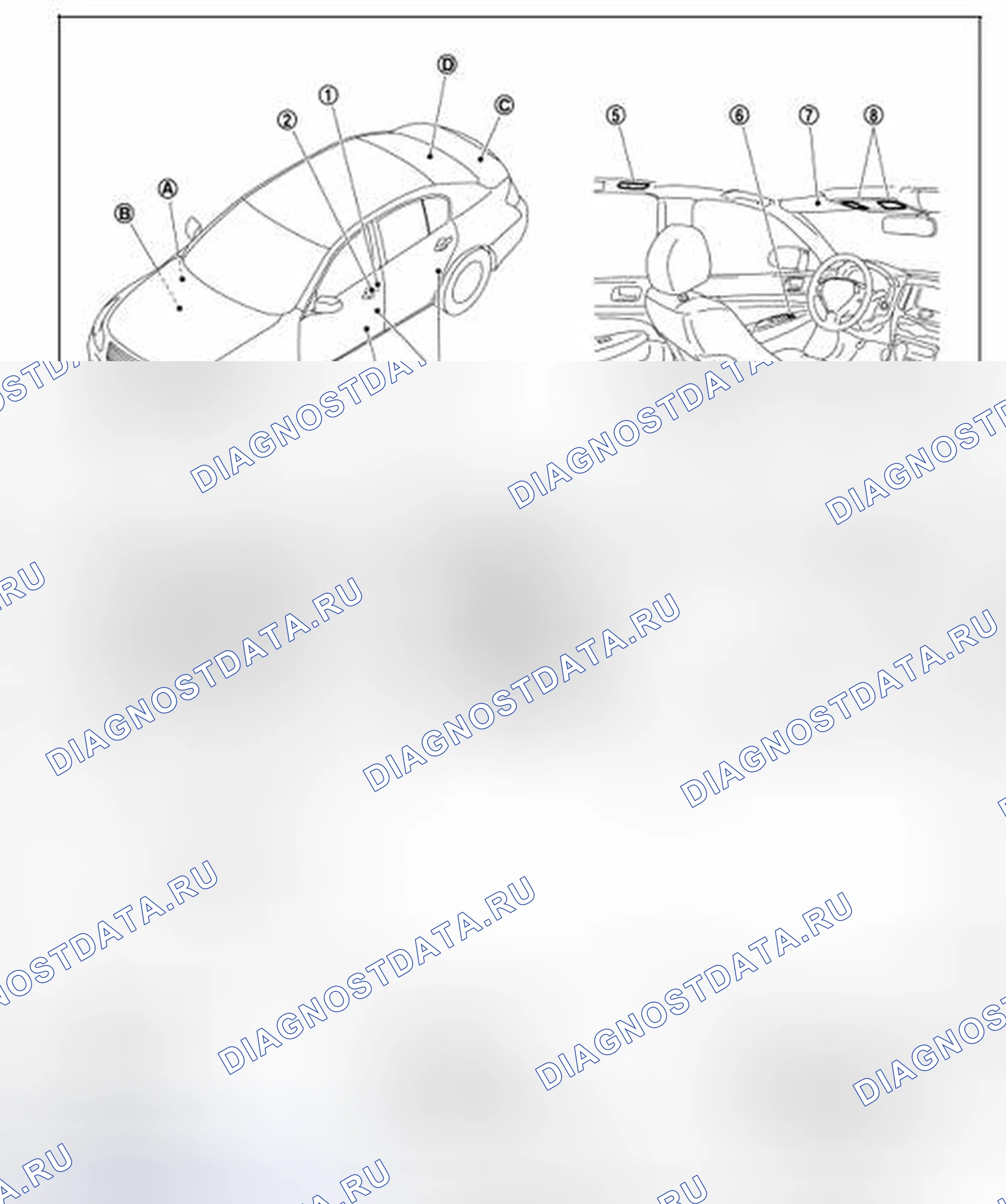 Рис. 30: Расположение компонентов. Infiniti G35 IV