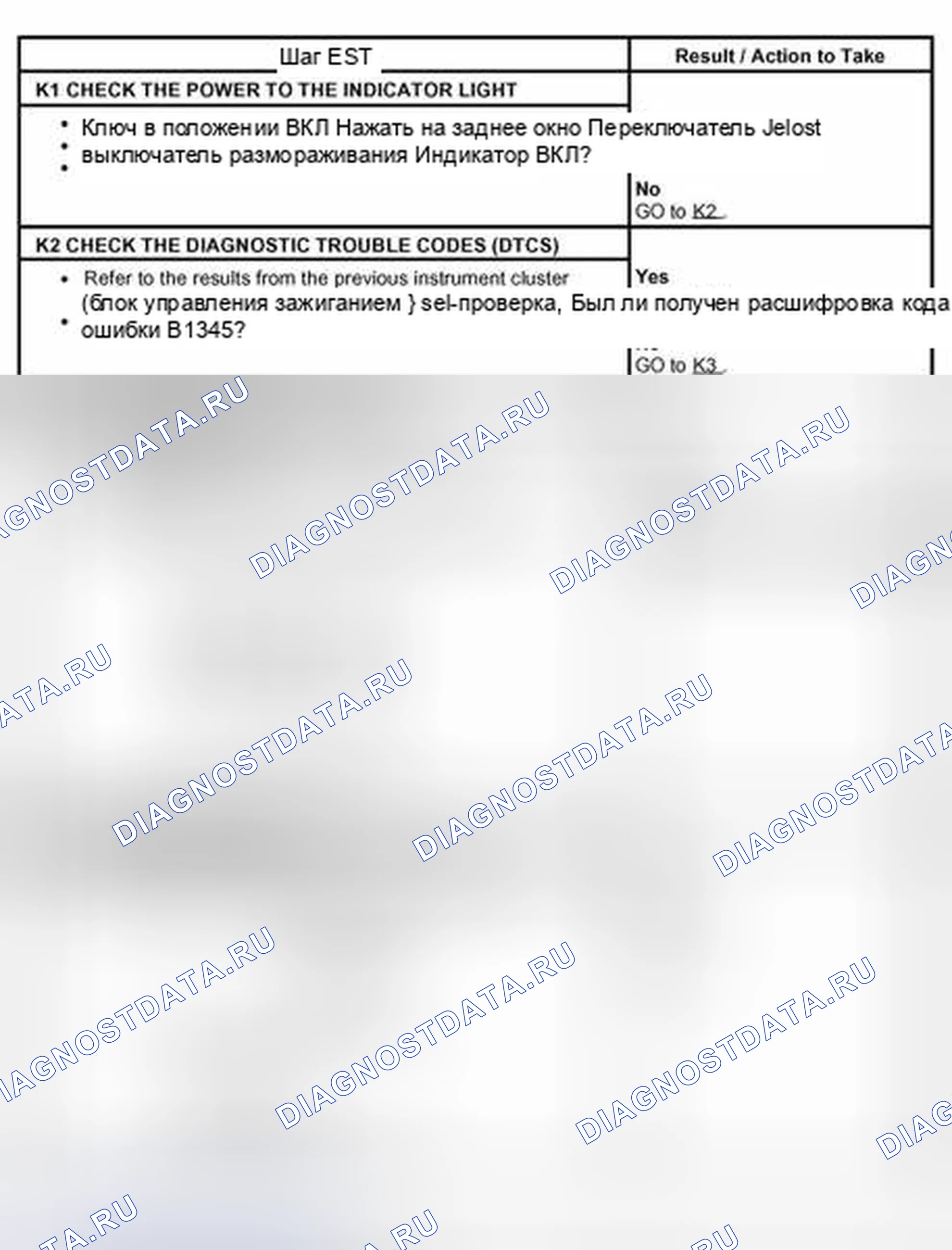 Рис. 22: диагностический тест K: СИСТЕМА РАЗМОРАЖИВАНИЯ НЕ РАБОТАЕТ. Hyundai Lavita I