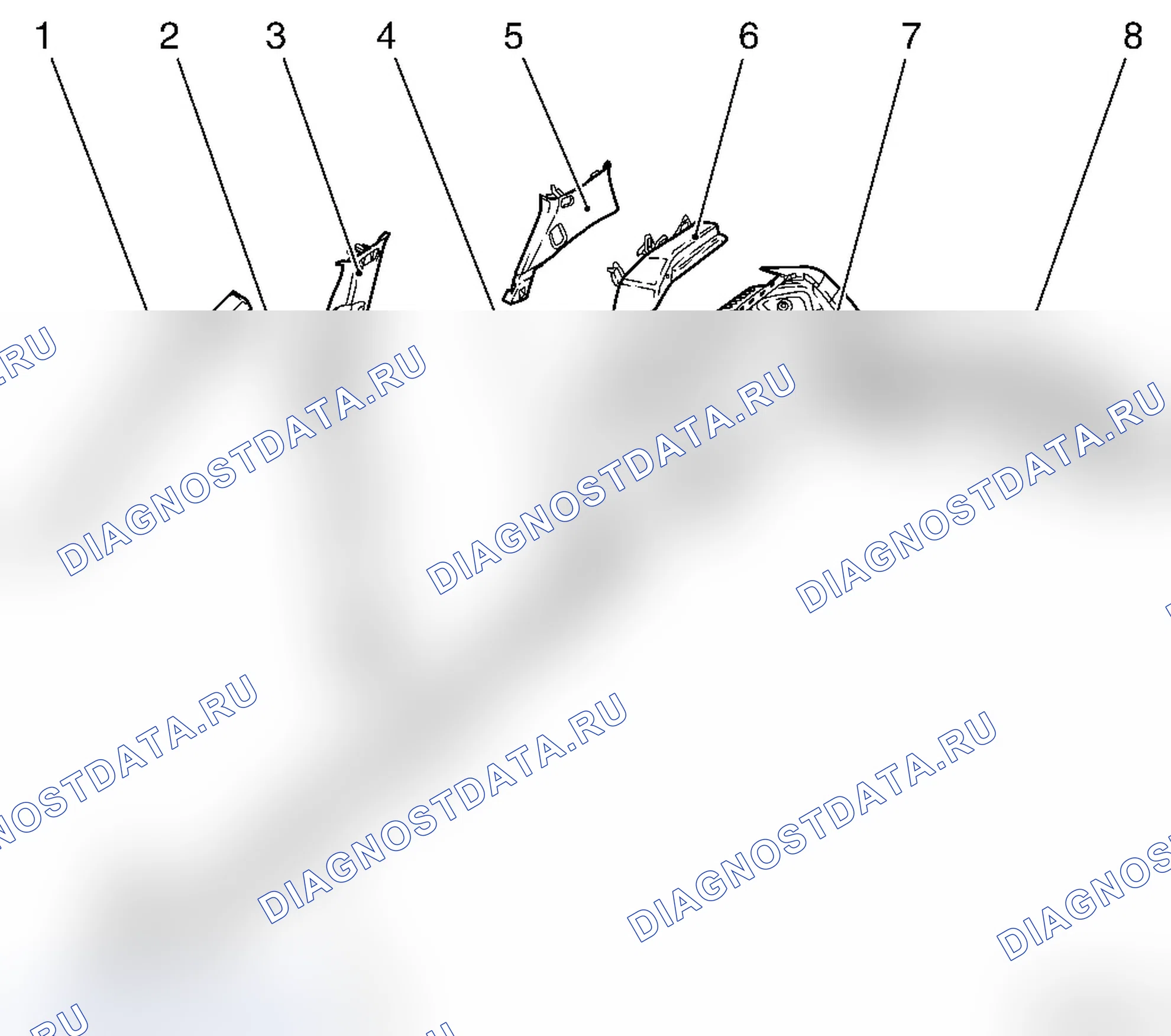 Расположение внутренней обшивки - L48. Opel Astra H