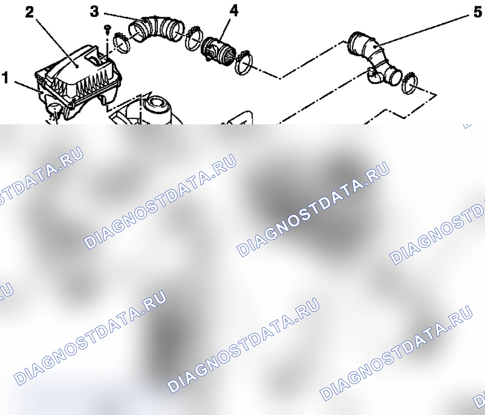 Общий вид системы подачи воздуха, Y 20 DTH. Opel Astra G