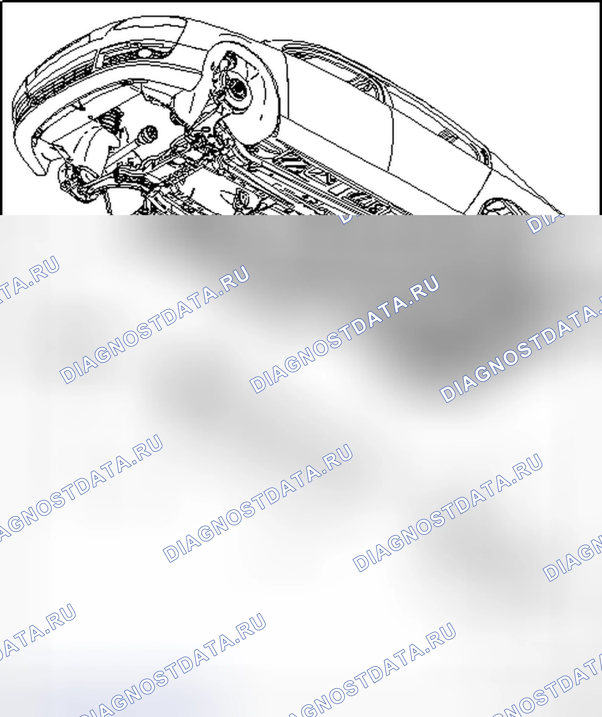 Рис. 378: ОБЗОР ПОДФЮЗЕЛЯЖНОГО УЗЛА ТРИММЕРА. Volkswagen Passat B6