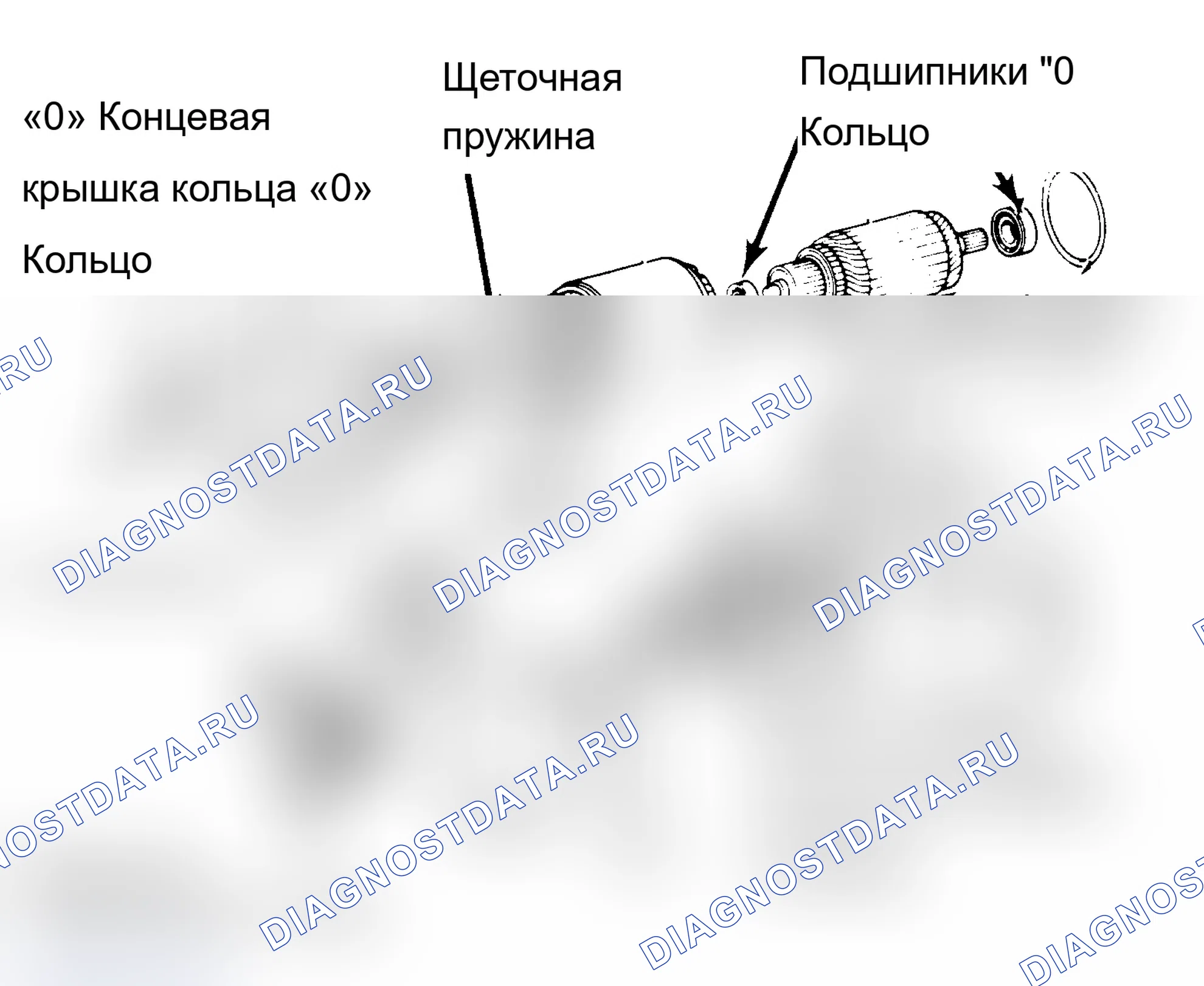 Рис. 3: Разнесенный вид пускателя 1,4 кВт. Chevrolet Nova V