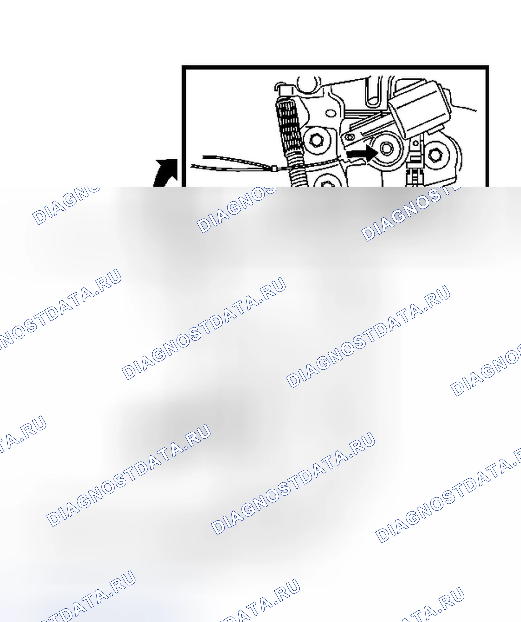 Рис. 55: Открытие дверь багажника при электрическом сбое (Aztek). Buick Rendezvous I