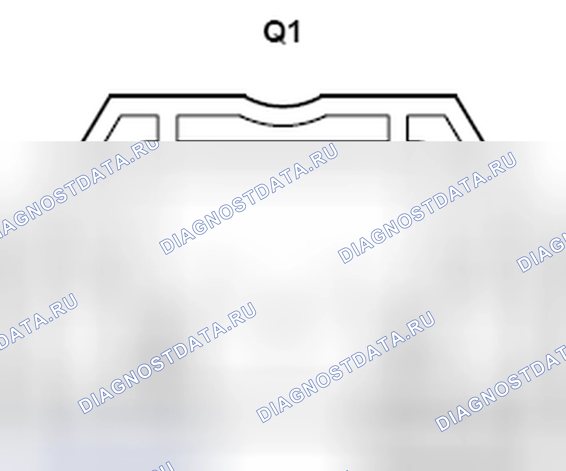 Рис. 1439: Вид с торца разъема Sw (Lh) Vanity лампа (Q1). Toyota Camry XV40 рестайлинг