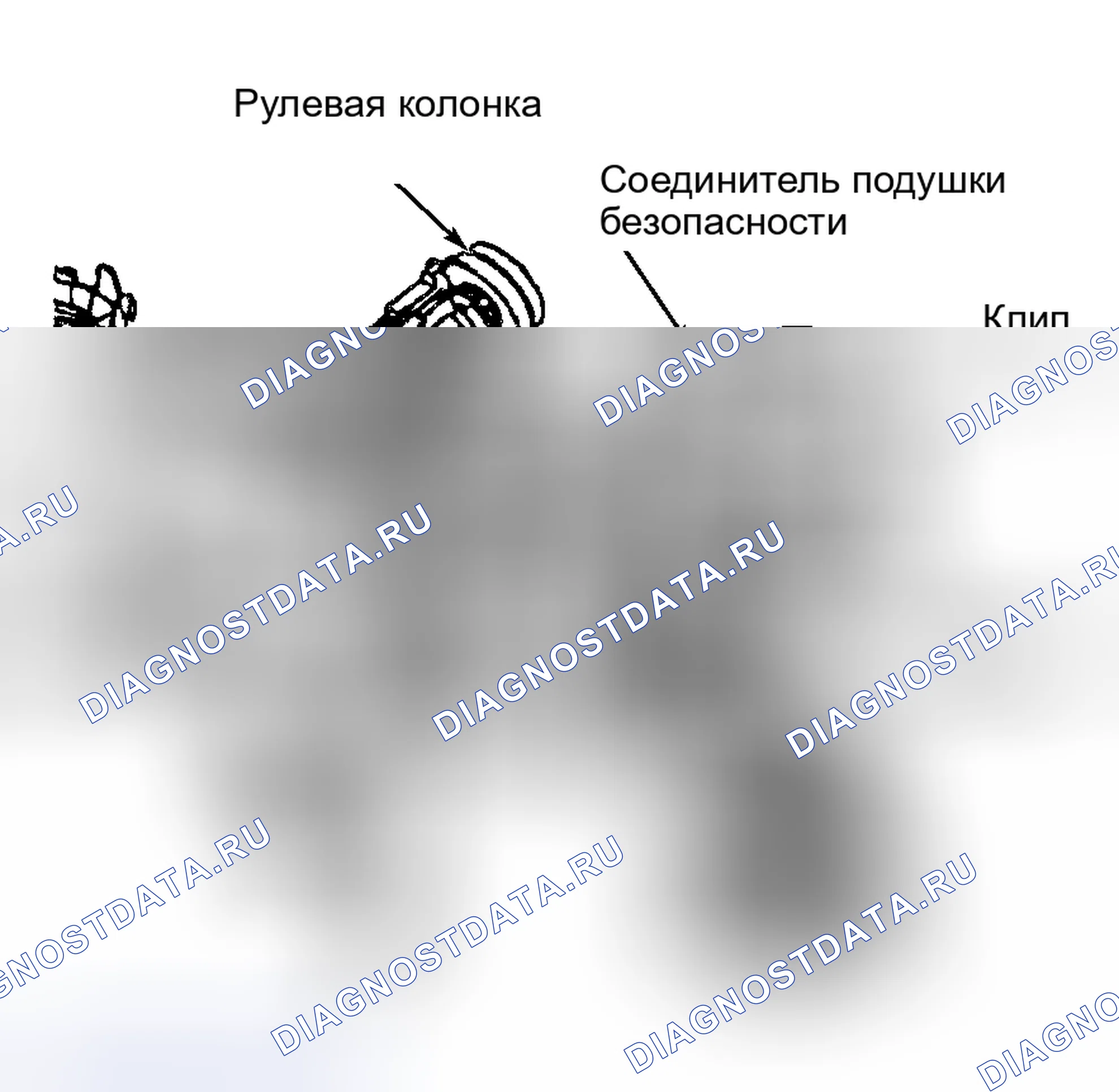 Рис. 5: Идентификация соединителя подушки безопасности со стороны водителя (корпус «N»). Hyundai Palisade I