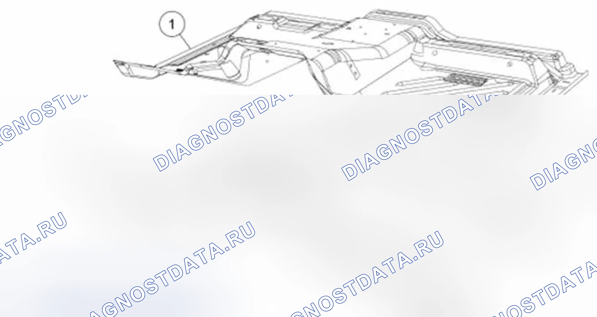Рис. 125: Нижняя часть кузова - Передний пол. Ford Expedition III