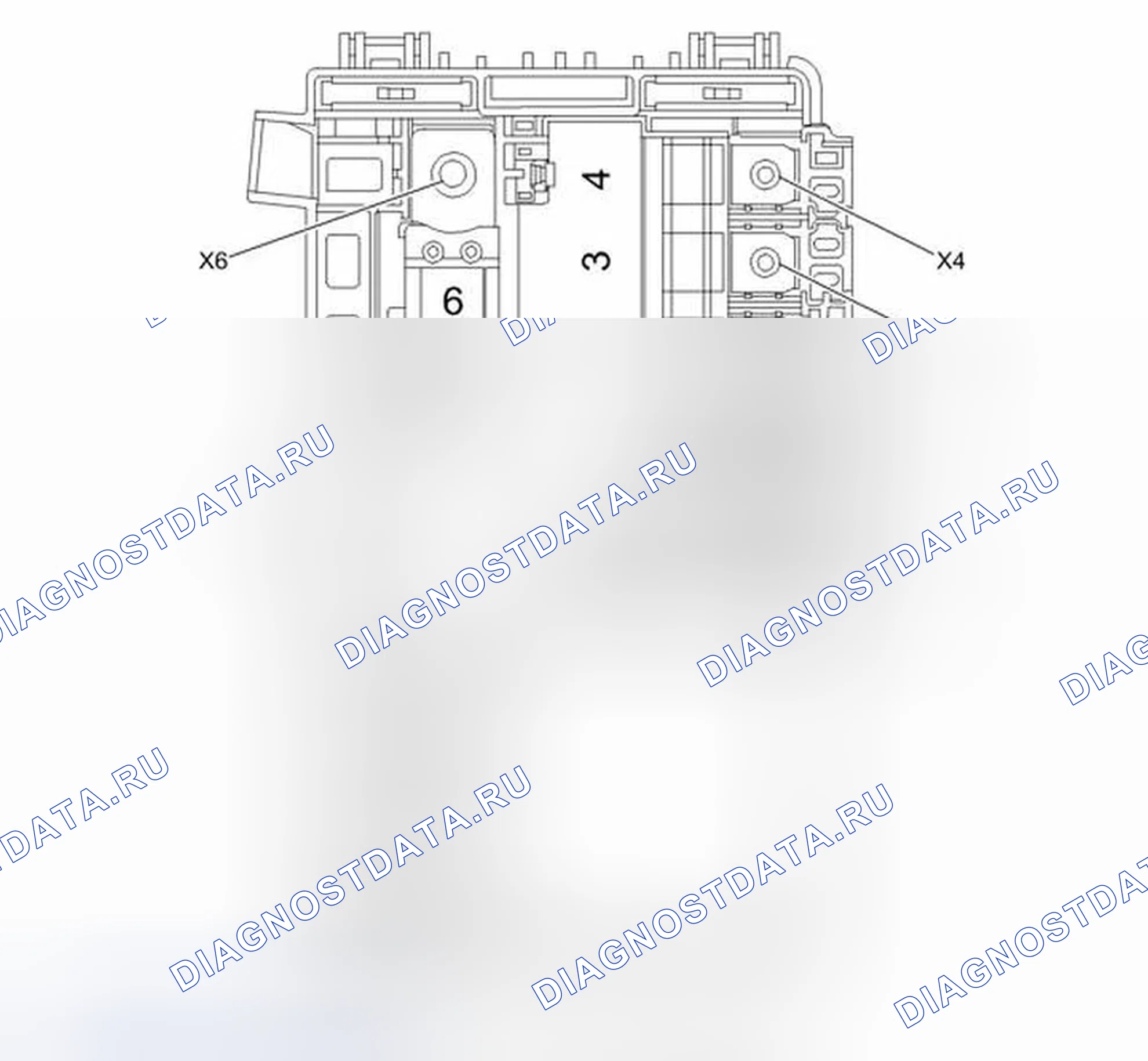 Рис. 14: Блок предохранителей X50D - вид сверху батареи. Cadillac ATS I