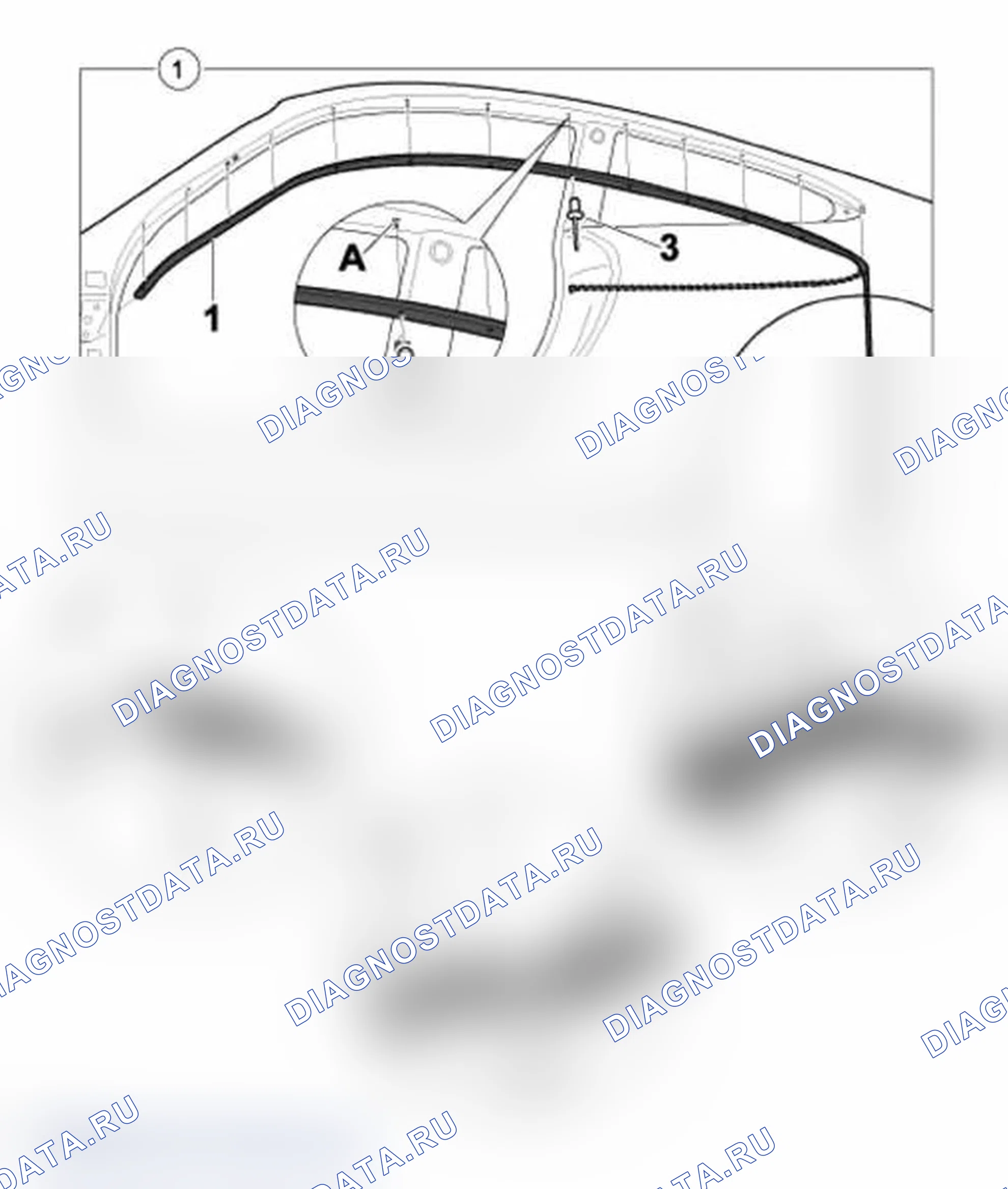 Рис. 31: Установка уплотнения боковых окон. Porsche 911 Carrera 996