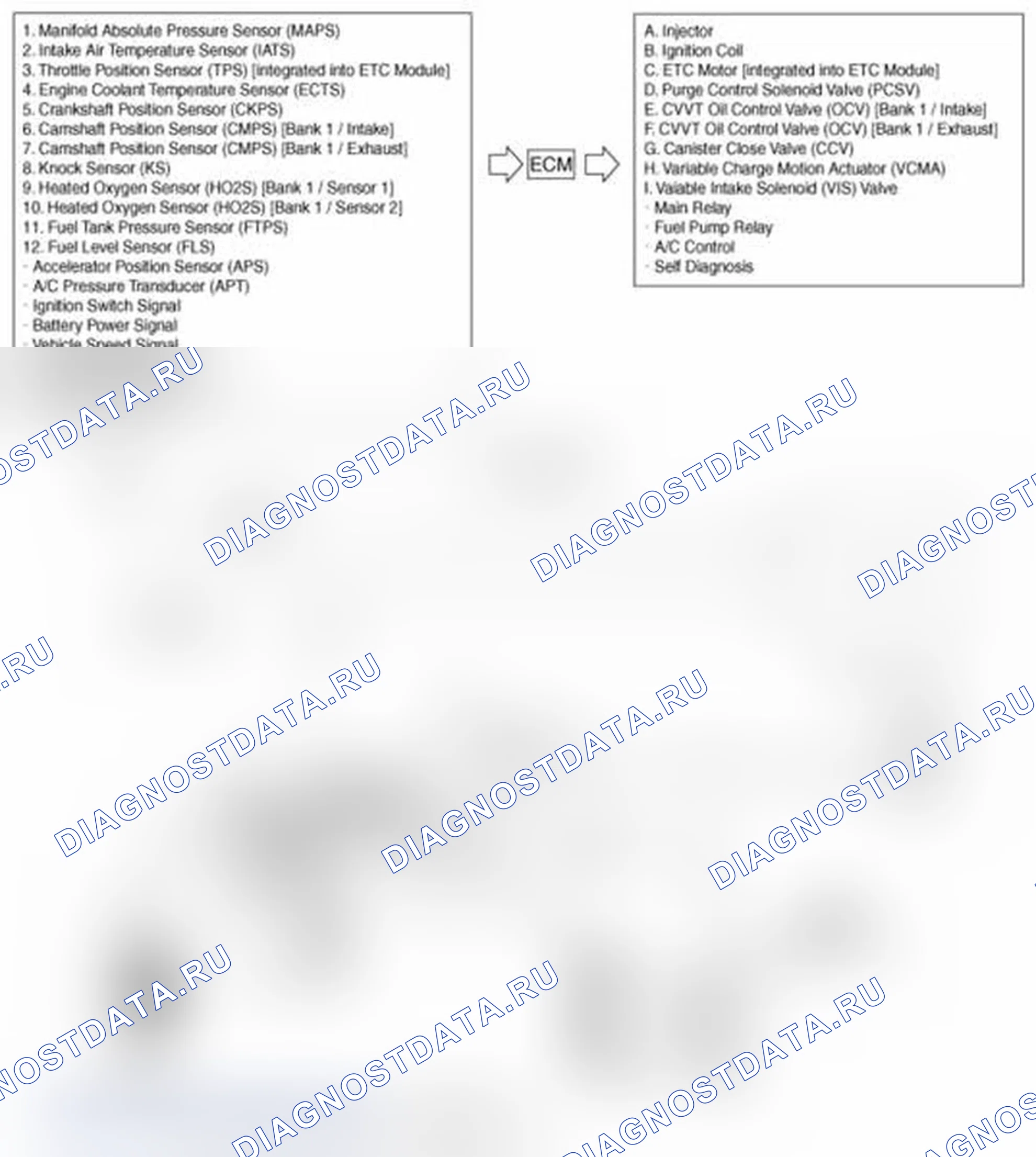 Рис. 1: [2.4 Двойной верхний распредвал (DOHC)]. Hyundai Santa Fe II рестайлинг