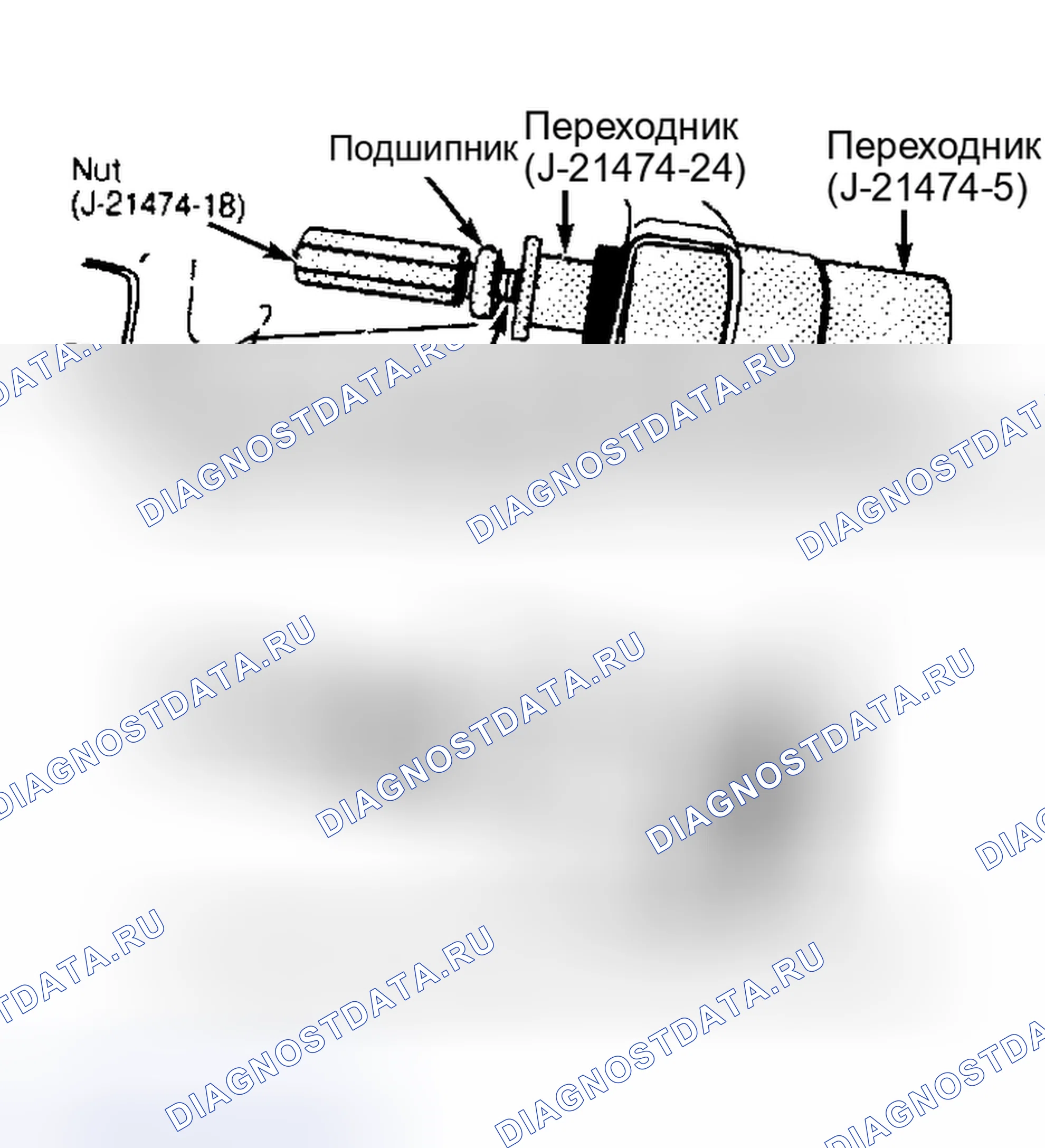 Рис. 4: Замена поворотной втулки (корпуса «A», «J» и «N»). Pontiac 6000 I