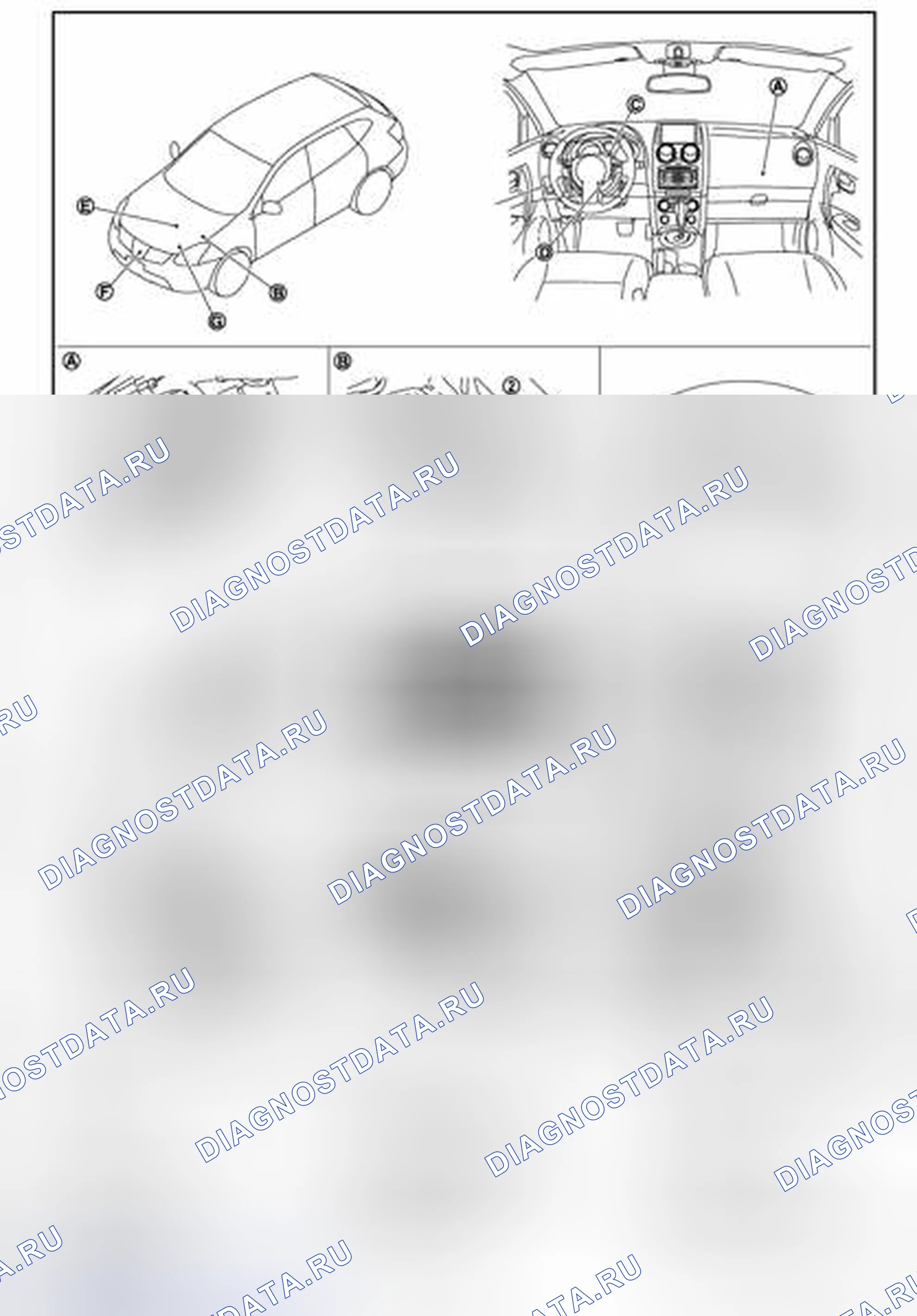 Рис. 9: Расположение компонентов. Nissan Rogue I рестайлинг