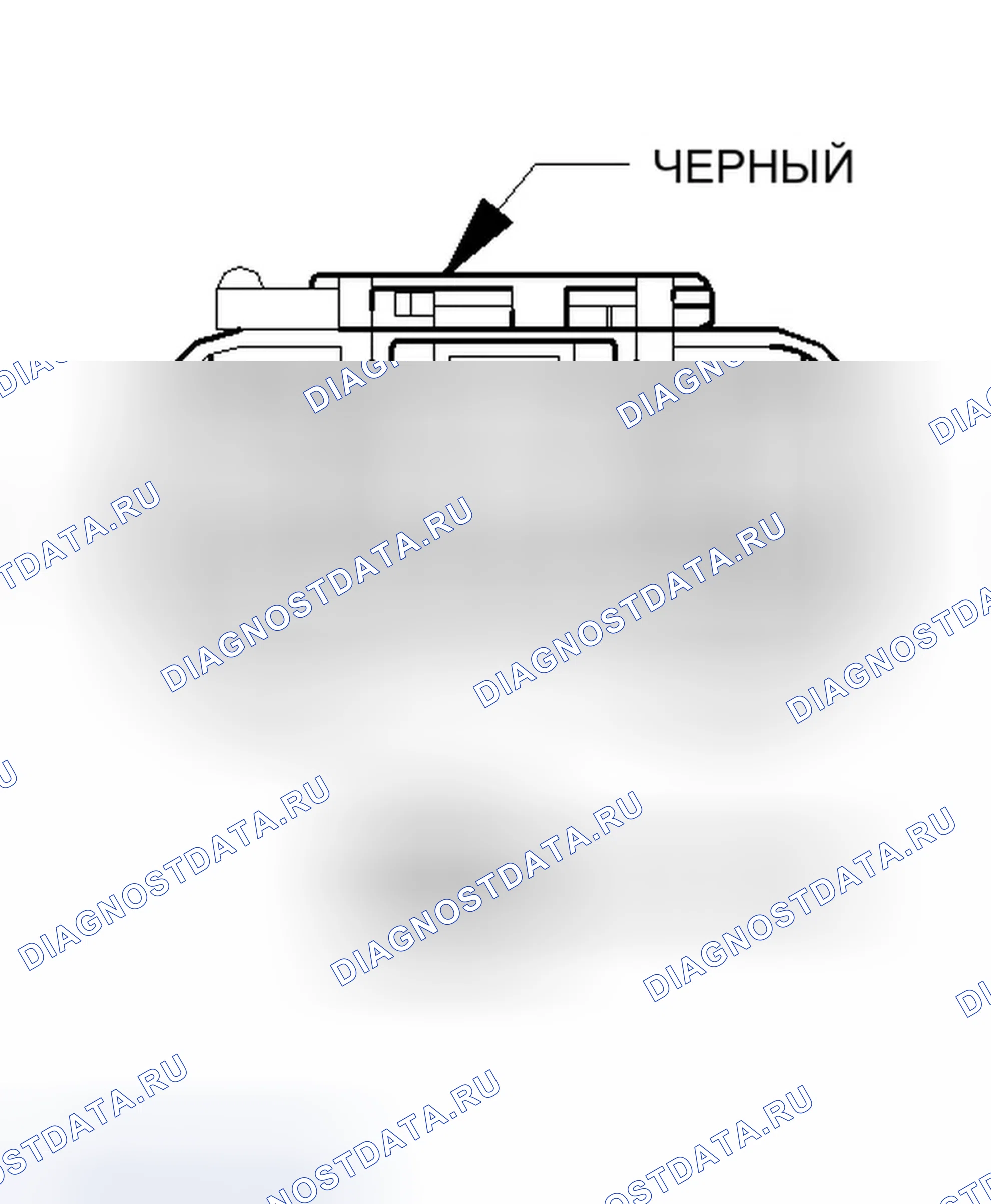 Рис. 144: Вид спереди разъема модуля стеклоочистителя. Chrysler Pacifica CS
