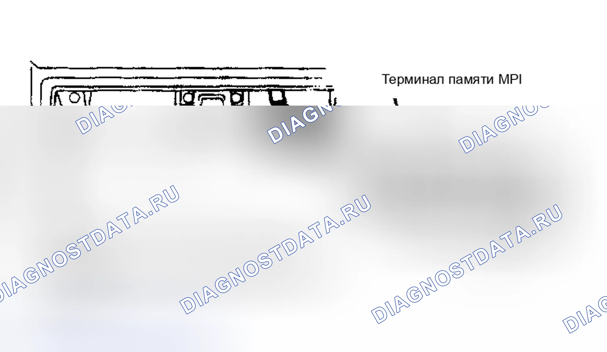 Рис. 11: Диагностический разъем и разъем памяти MPI. Mitsubishi Galant V