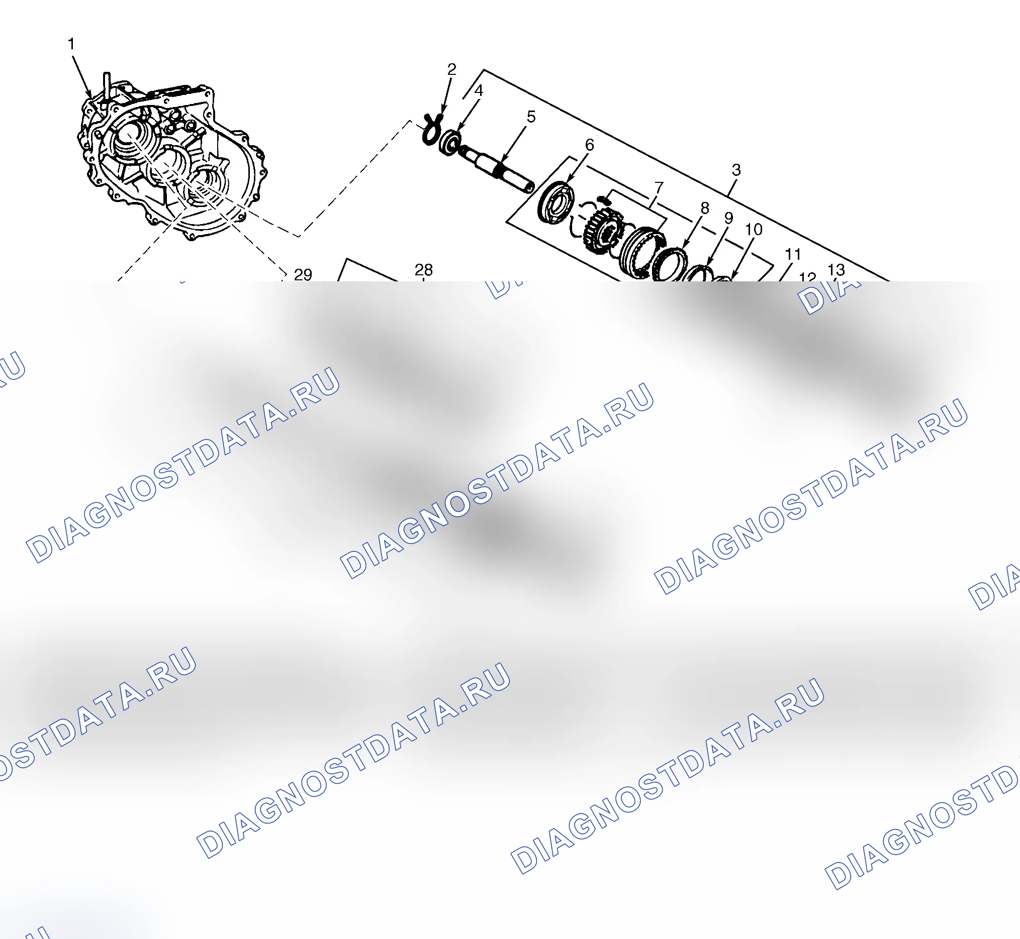 Рис. 12: РАЗДАТОЧНАЯ КОРОБКА. Acura SLX I