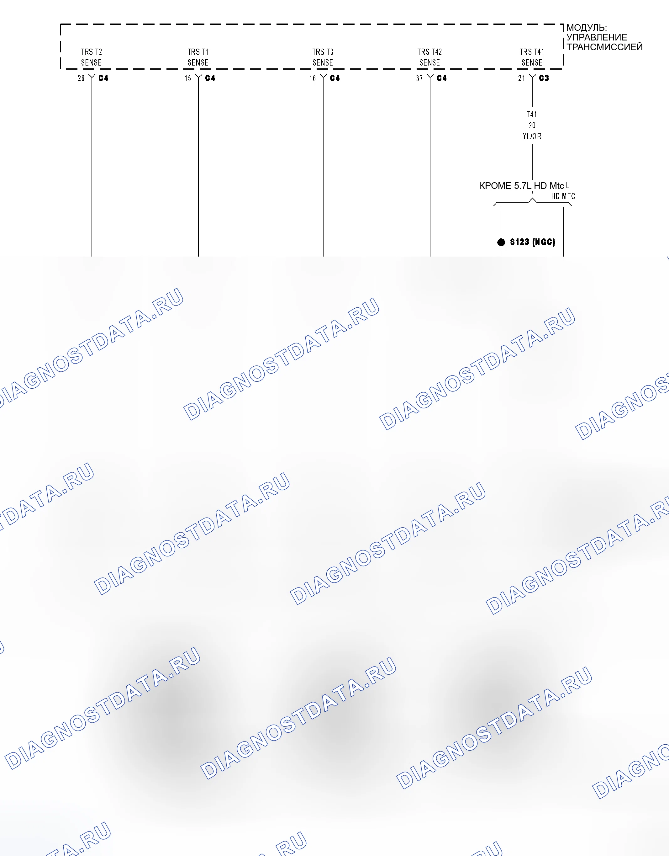 Рис. 369: Принципиальная схема. Dodge Cab & Chassis R3500 HD transition
