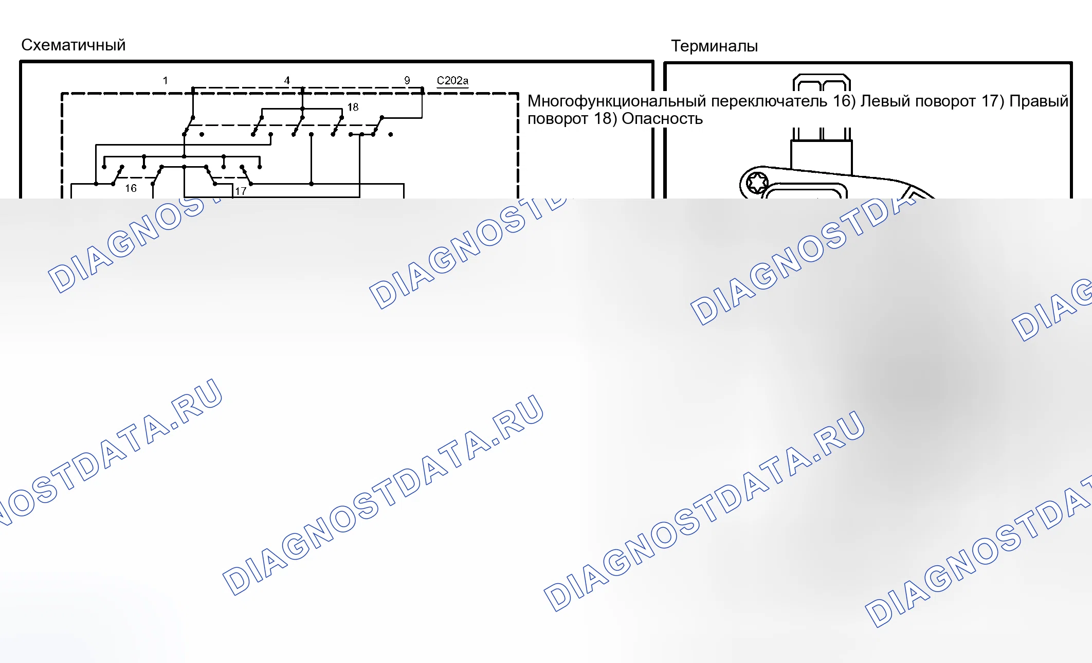 Рис. 37: Многофункциональный переключатель, поворотная часть. Ford Pickup F250 Super Duty I