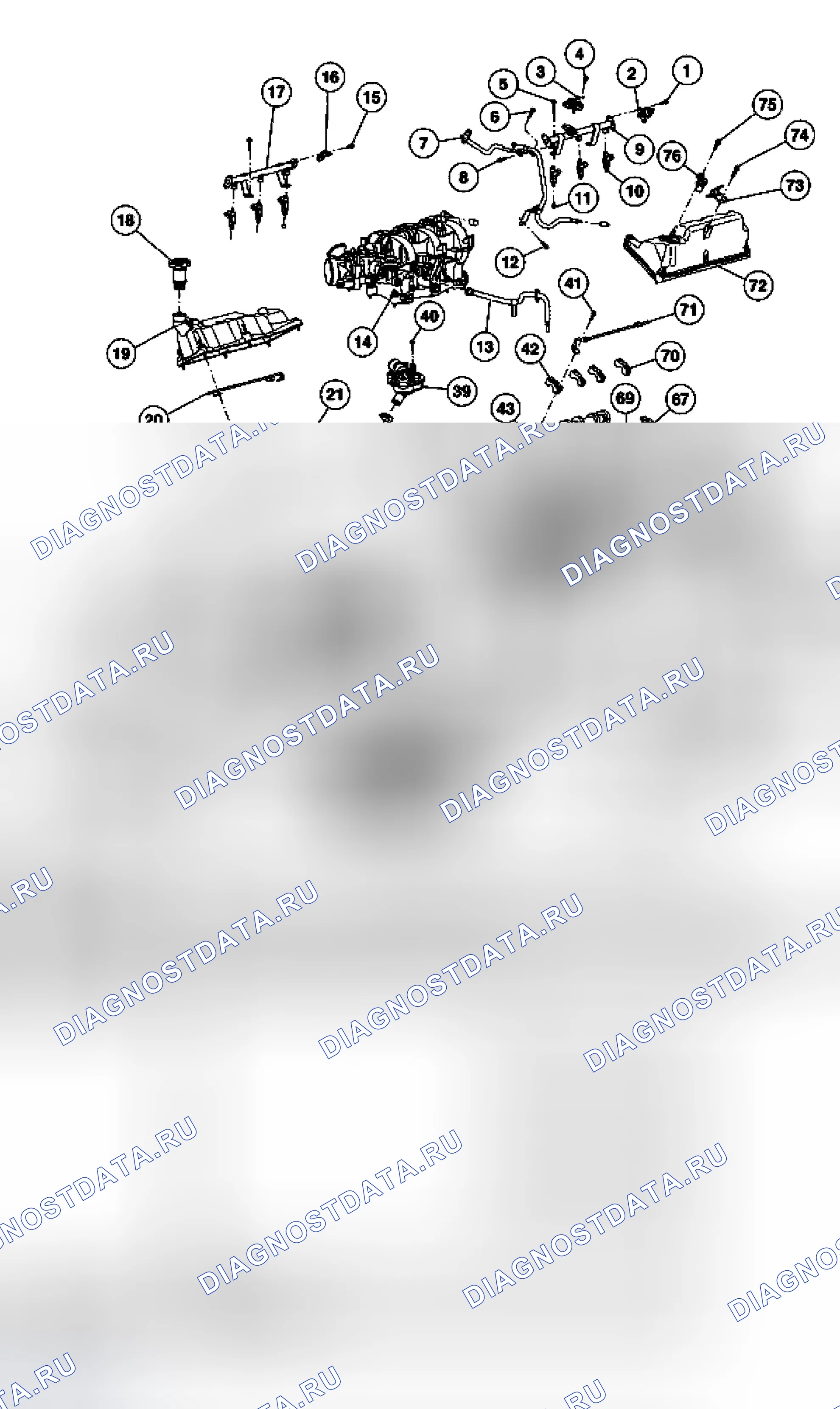 Рис. 779: Верхние компоненты - 4.0L SOHC двигатель. Ford Ranger I