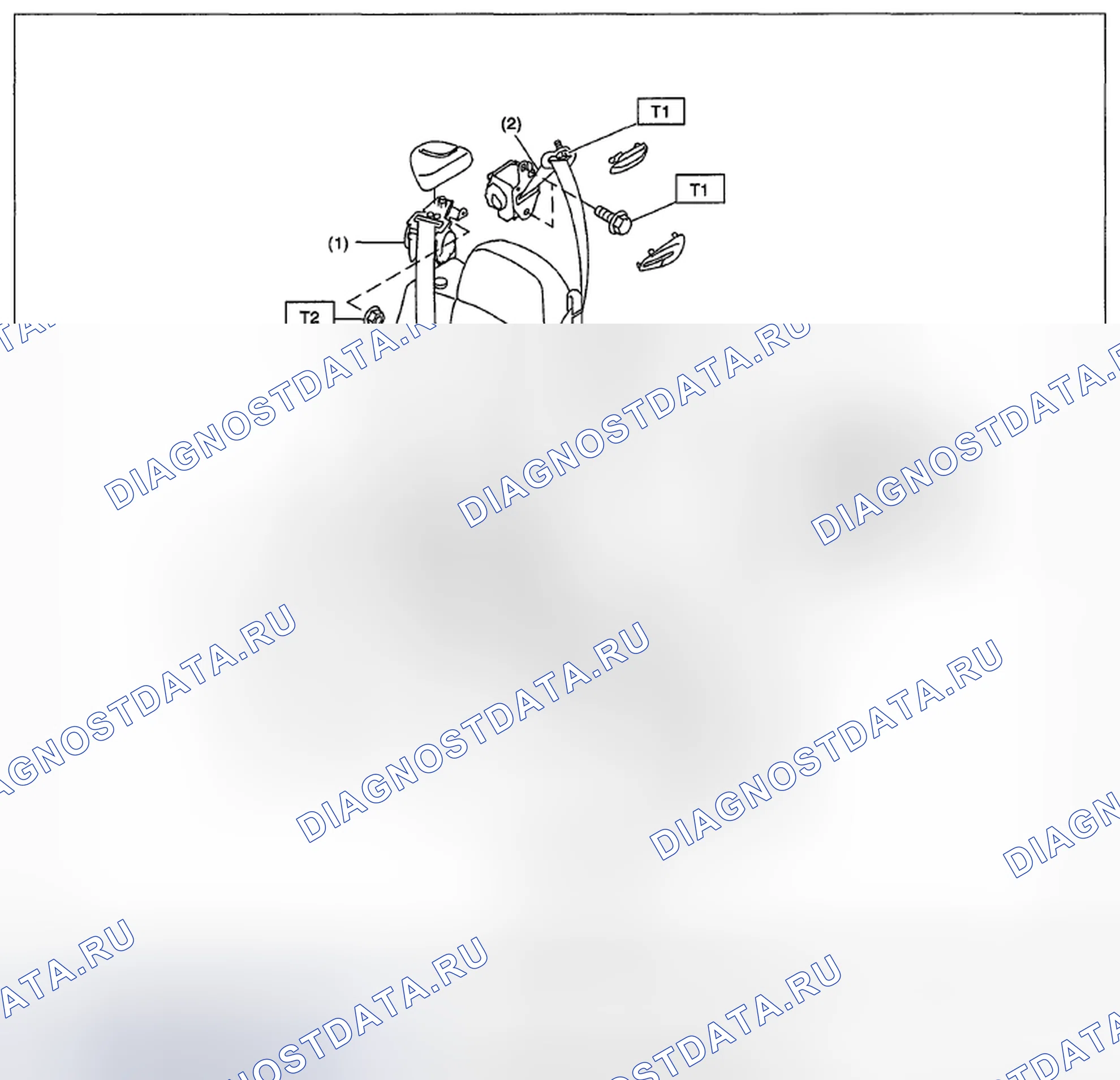 Рис. 21: ЗАДНИЙ РЕМЕНЬ БЕЗОПАСНОСТИ. Subaru Impreza GH