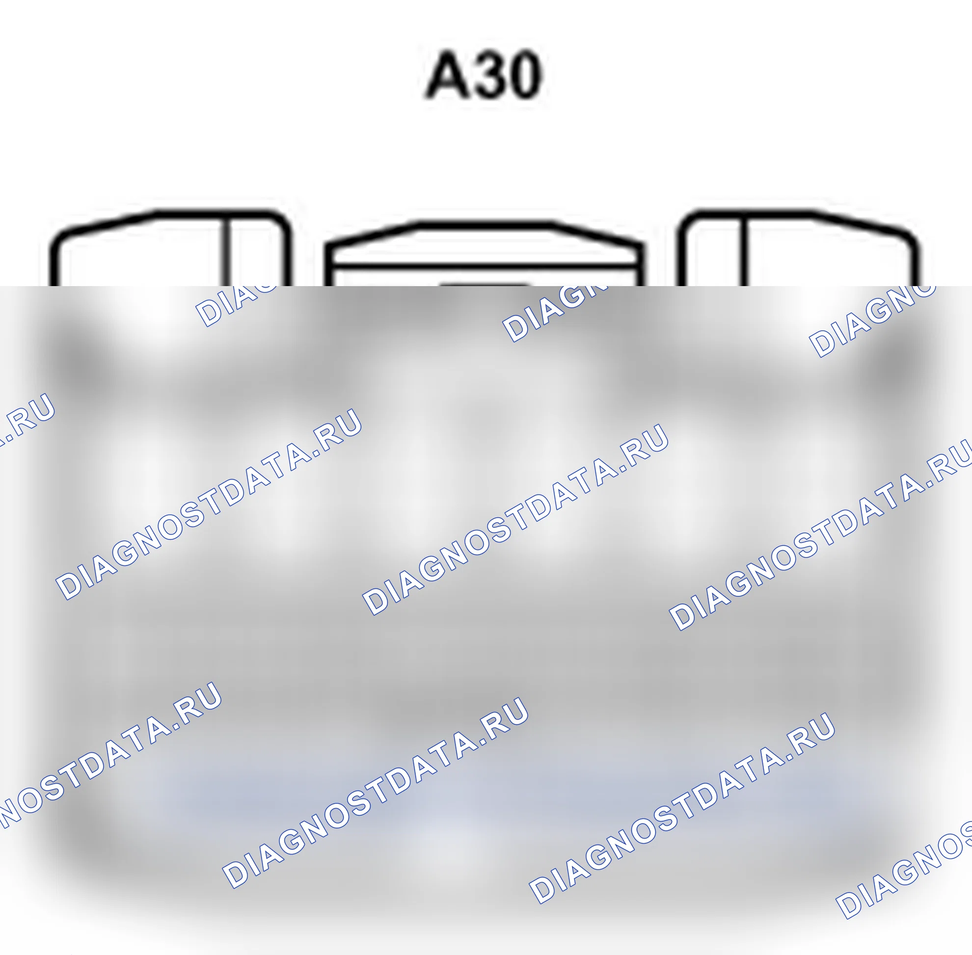 Рис. 152: Вид с торца разъема основного корпуса ECU LH (Cowl сторона J/B LH) (A30). Lexus IS F I