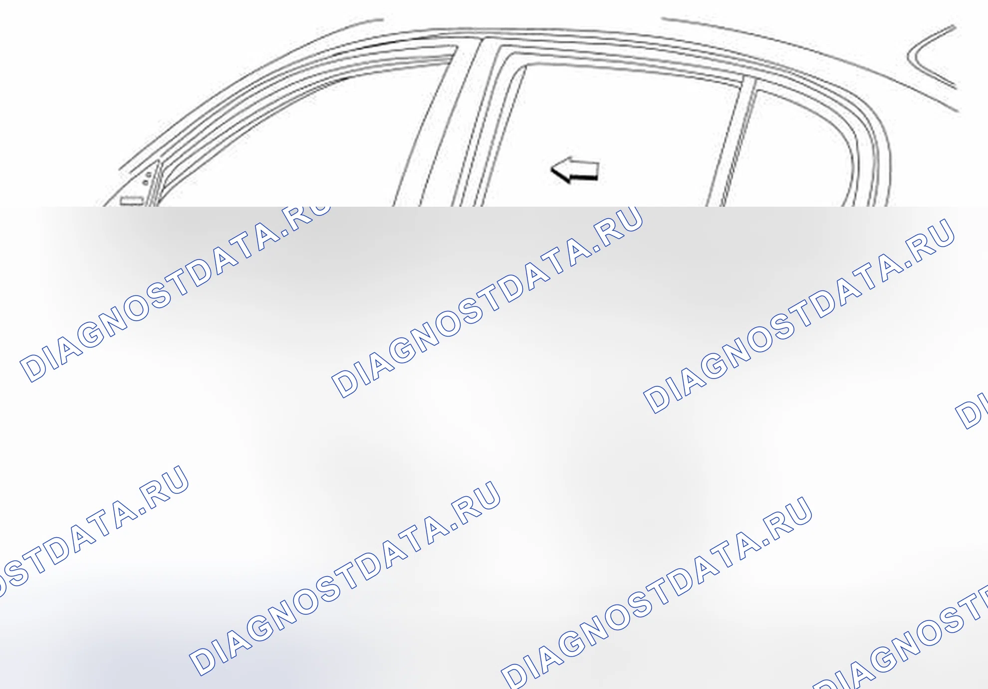 Рис. 40: Идентификация двери снаружи формовки. Nissan Altima L32