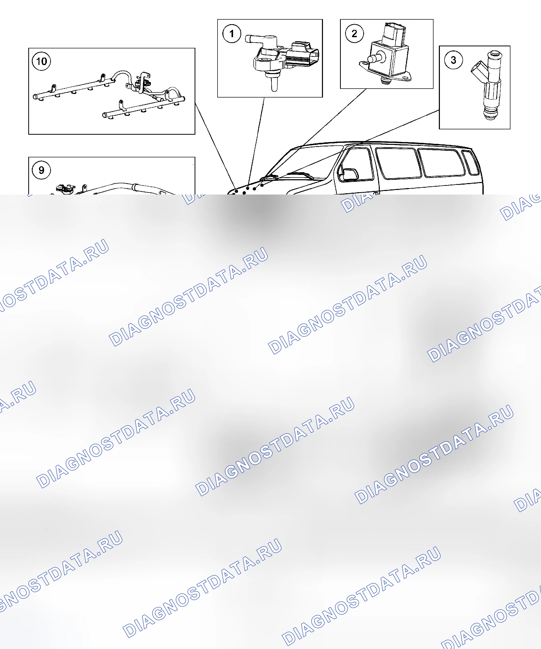 Рис. 105: Топливная система - 4.6L, 5.4L и 6.8L. Ford Cutaway E350 Super Duty 