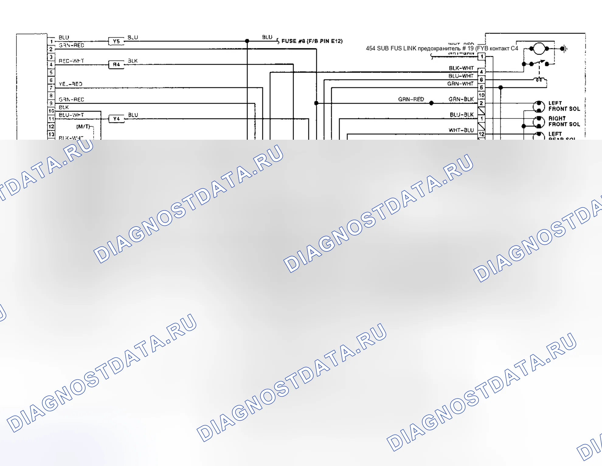 Рис. 4: электросхема. Subaru Legacy BC/BJ/BF